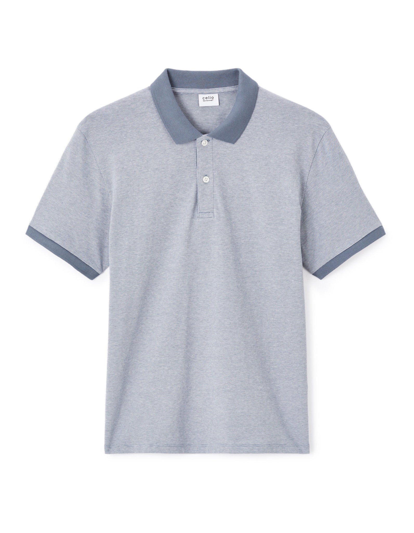 Celio_Blue Regular Polo 100% Cotton_LECHECK_BLUE STONE_04