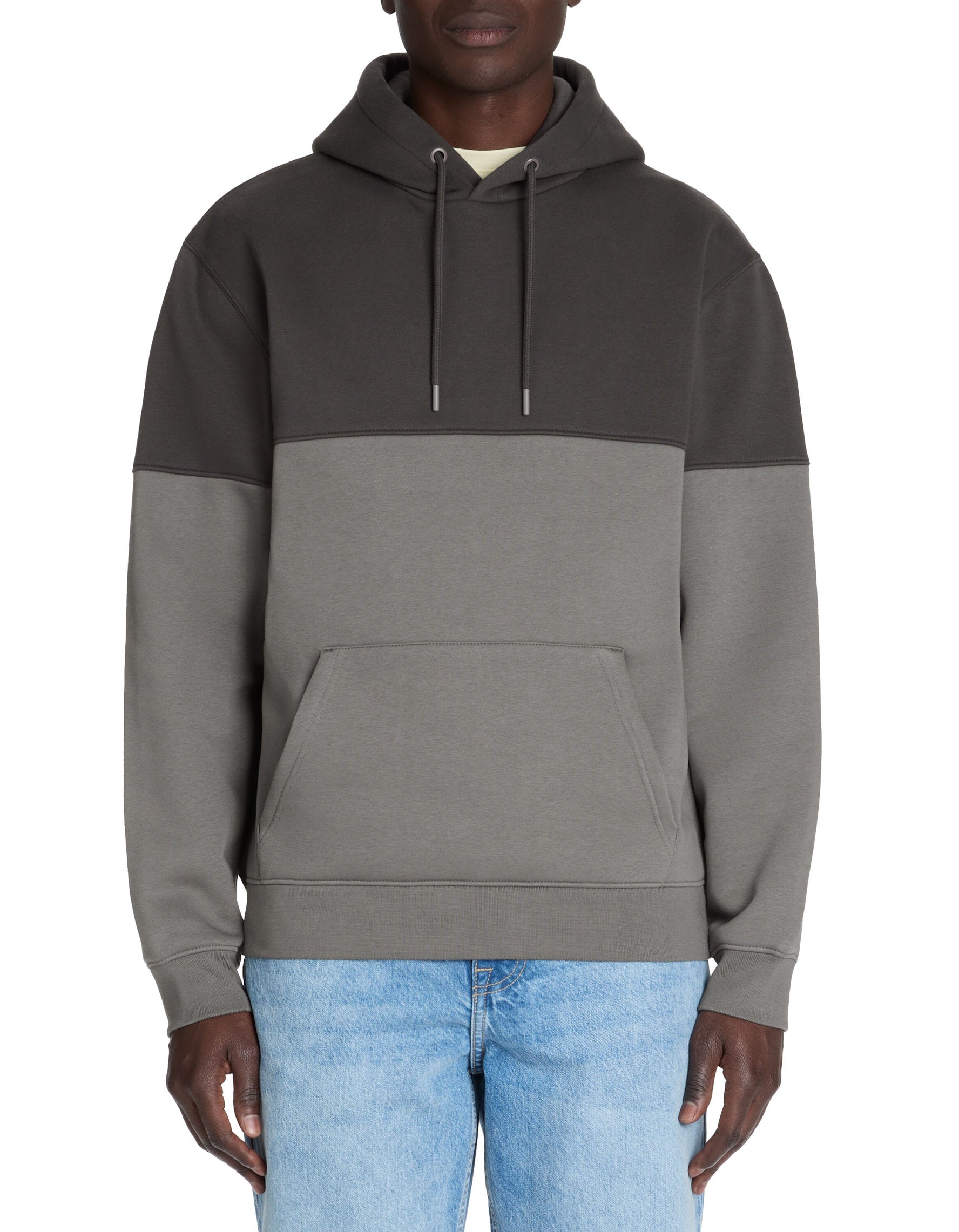 Celio_Anthracite Regular Cotton Hooded Sweatshirt_LECOBLOCO_ANTHRACITE_01