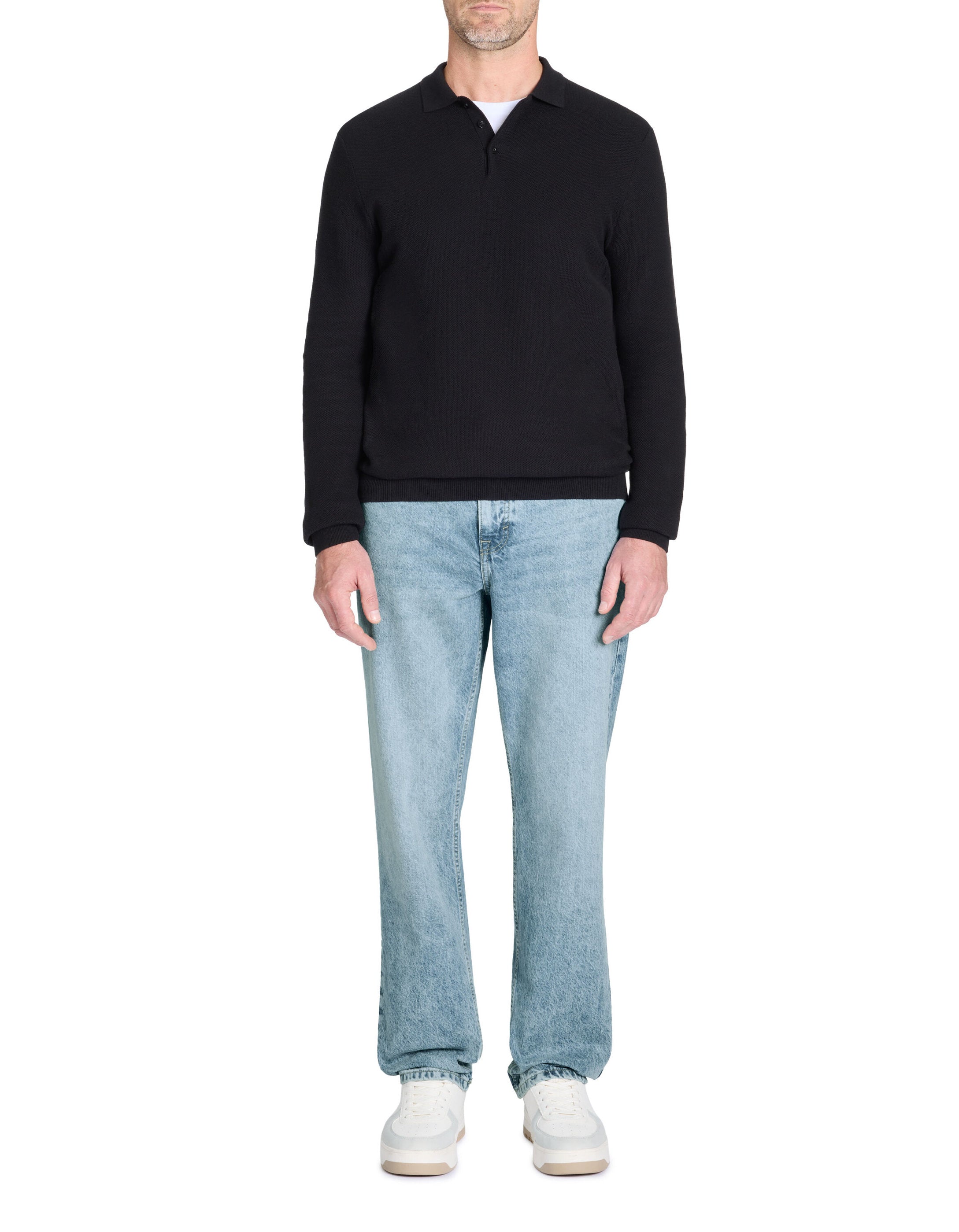 Celio_Polo Shirt with Polo Collar 100% Cotton - Black_LECOMB_BLACK_02