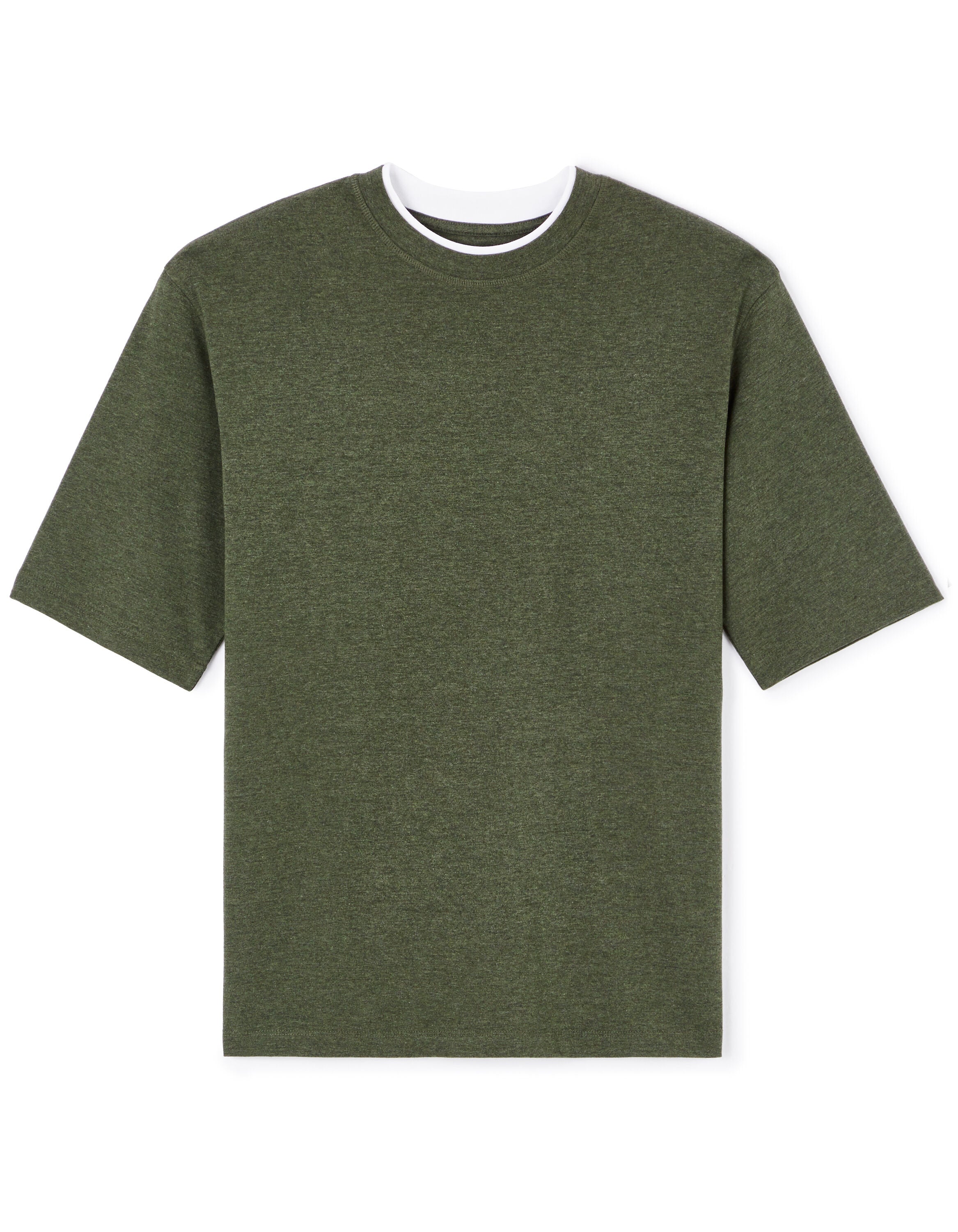Celio_Oversized Crew Neck Cotton Blend T-Shirt - Khaki_LEDOS_DARK KHAKI_03