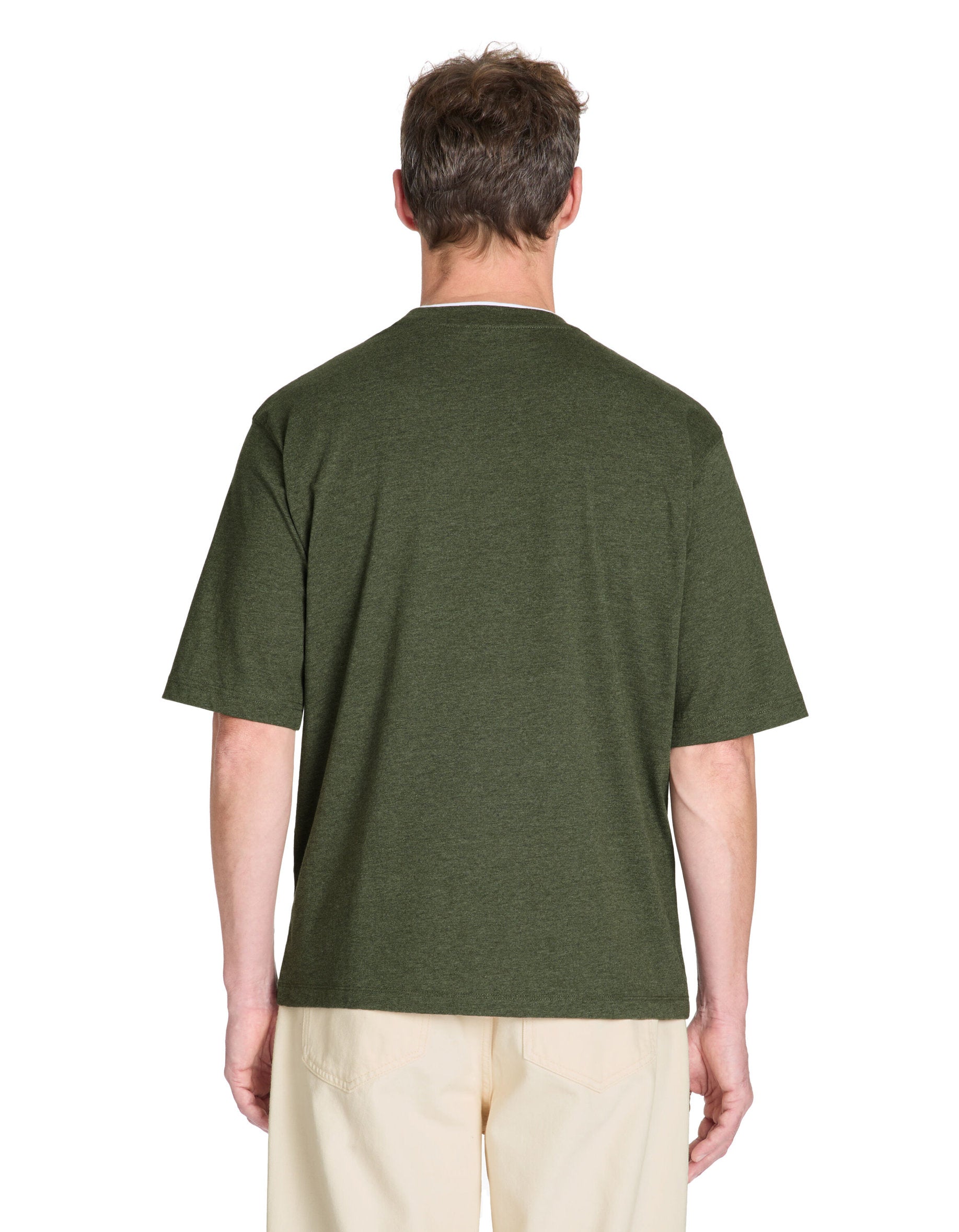 Celio_Oversized Crew Neck Cotton Blend T-Shirt - Khaki_LEDOS_DARK KHAKI_04