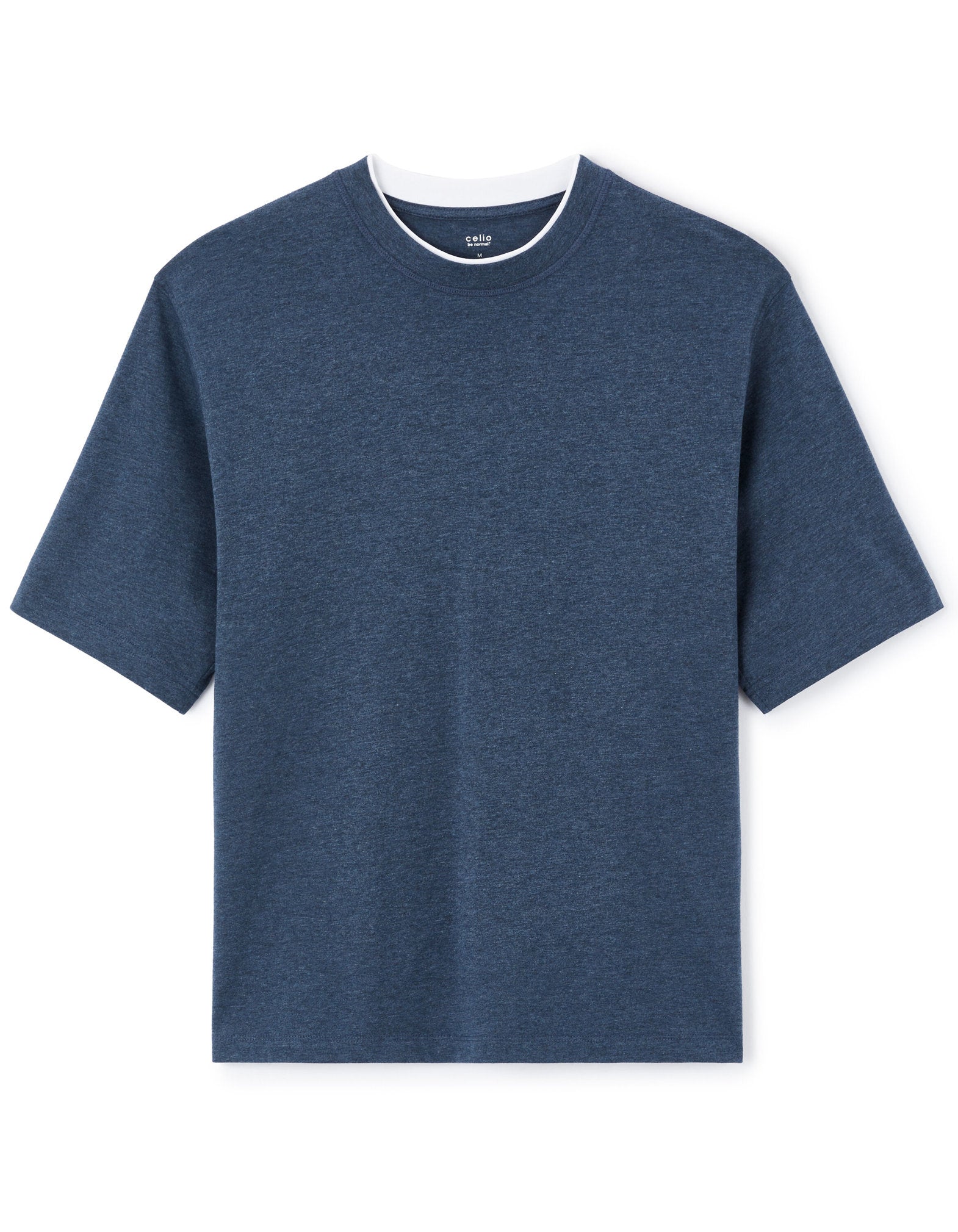Celio_Oversized Round Neck T-Shirt 100% Cotton - Navy_LEDOS_NAVY_03
