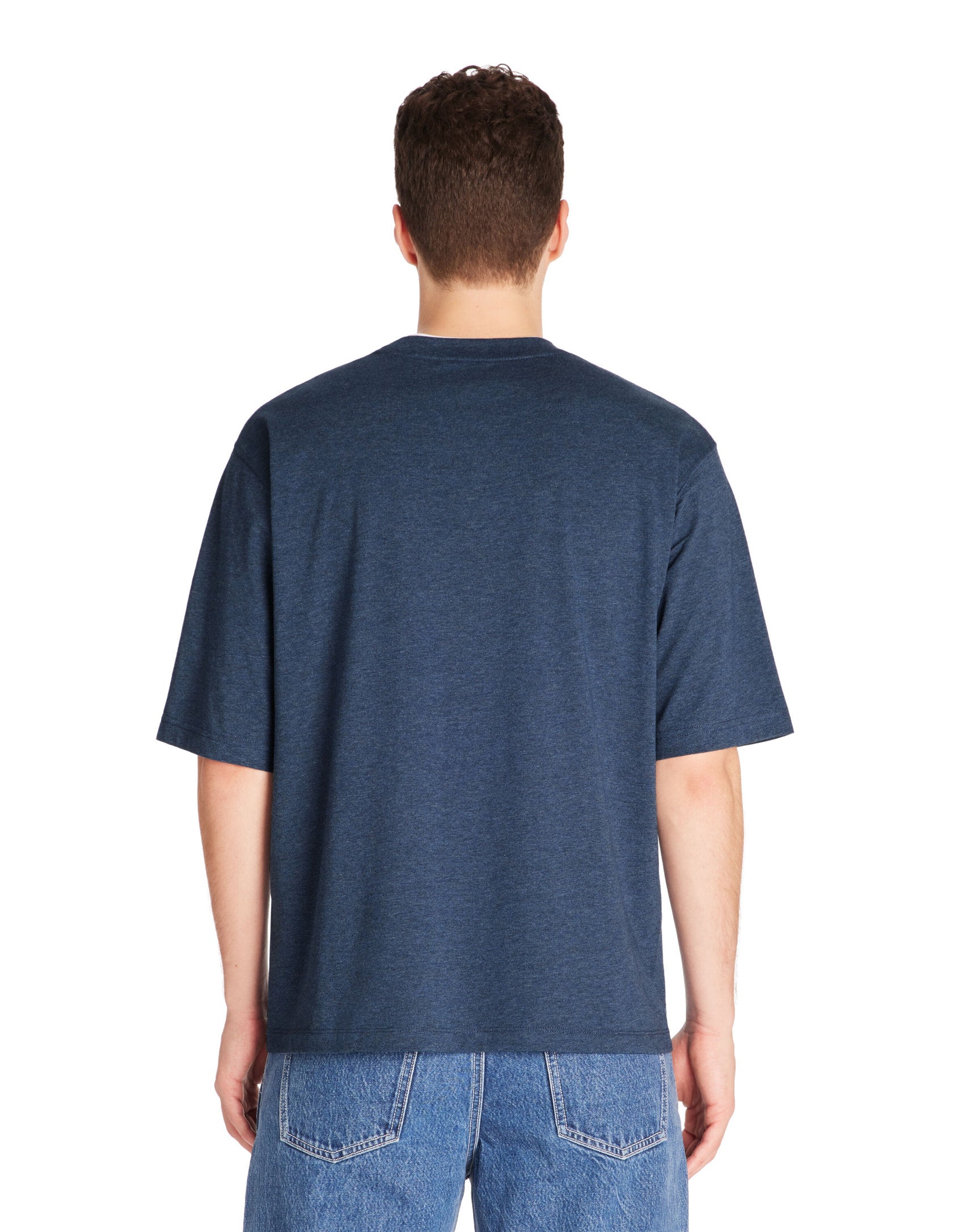 Celio_Oversized Round Neck T-Shirt 100% Cotton - Navy_LEDOS_NAVY_04