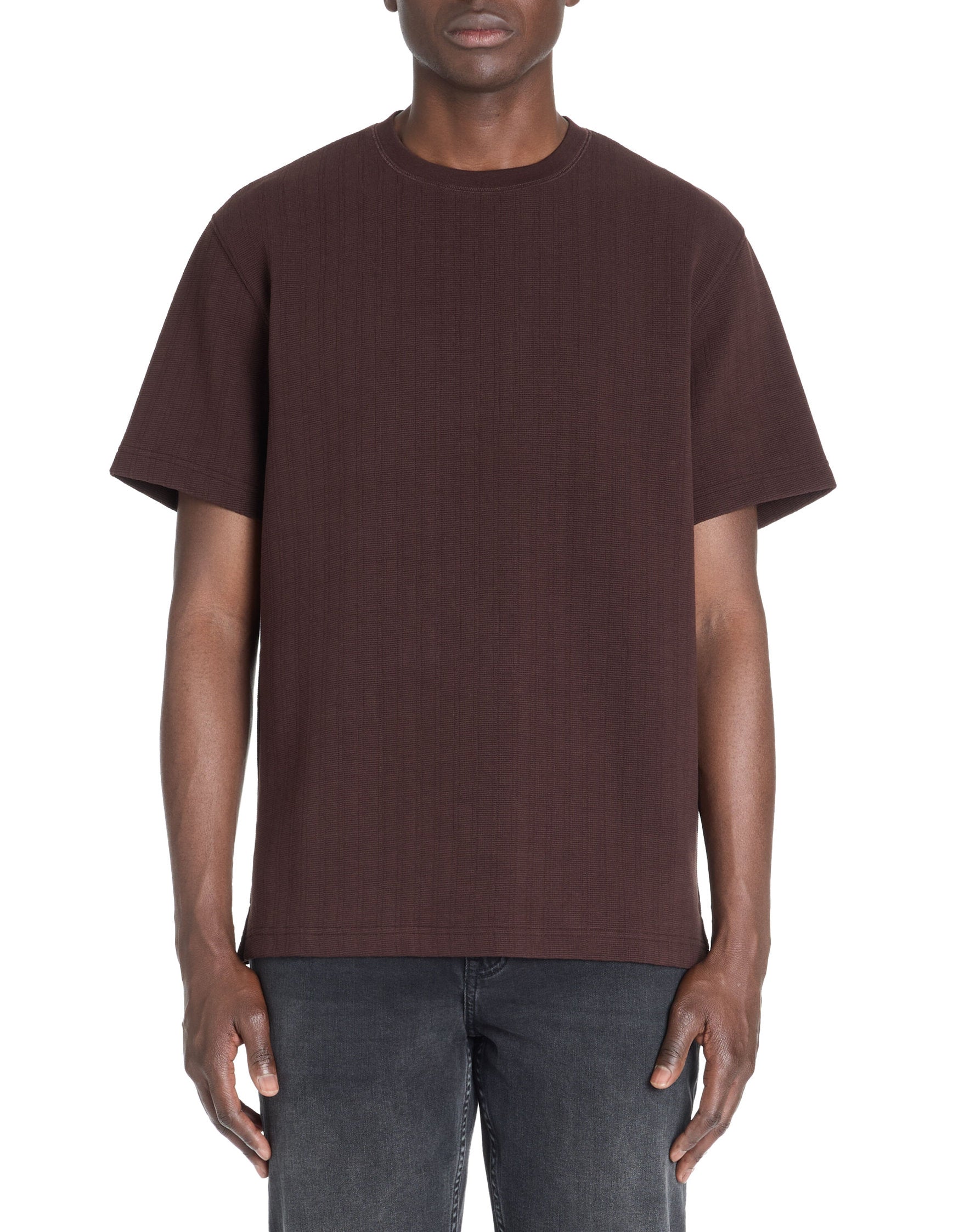 Celio_Brown Oversized T-Shirt Round Neck 100% Cotton_LEGACHE_BROWN_02