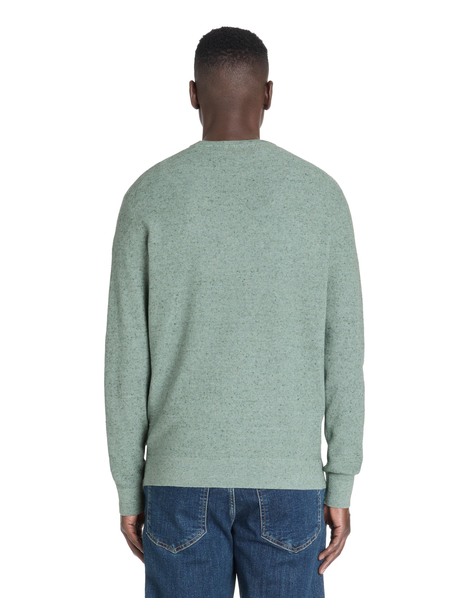 Celio_Round Neck Sweater 100% Cotton - Green_LEGRAIN_MINERAL GREEN_04