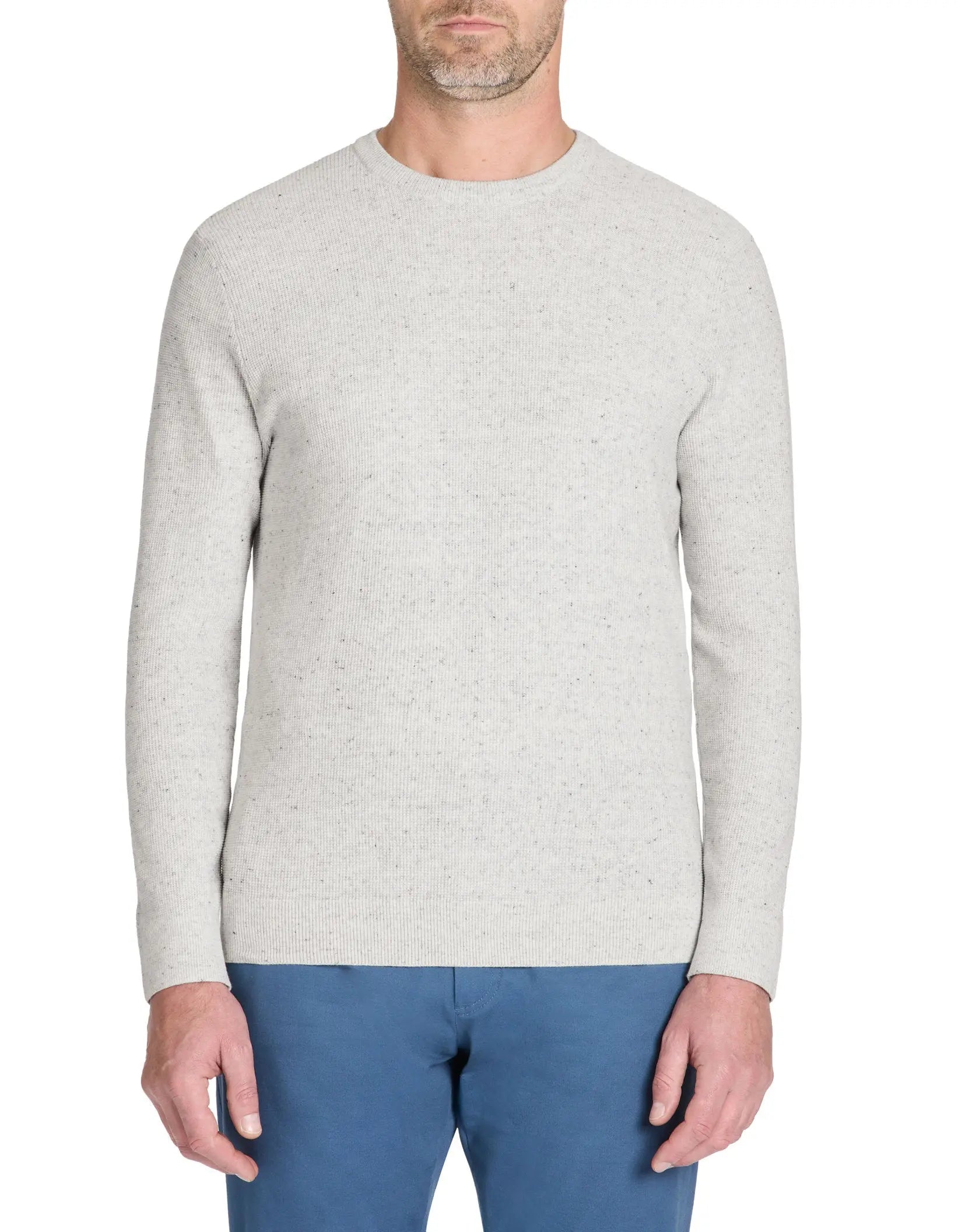 Celio_100% Cotton Blend Round Neck Sweater - Ecru_LEGRAIN_OFF WHITE MEL_01