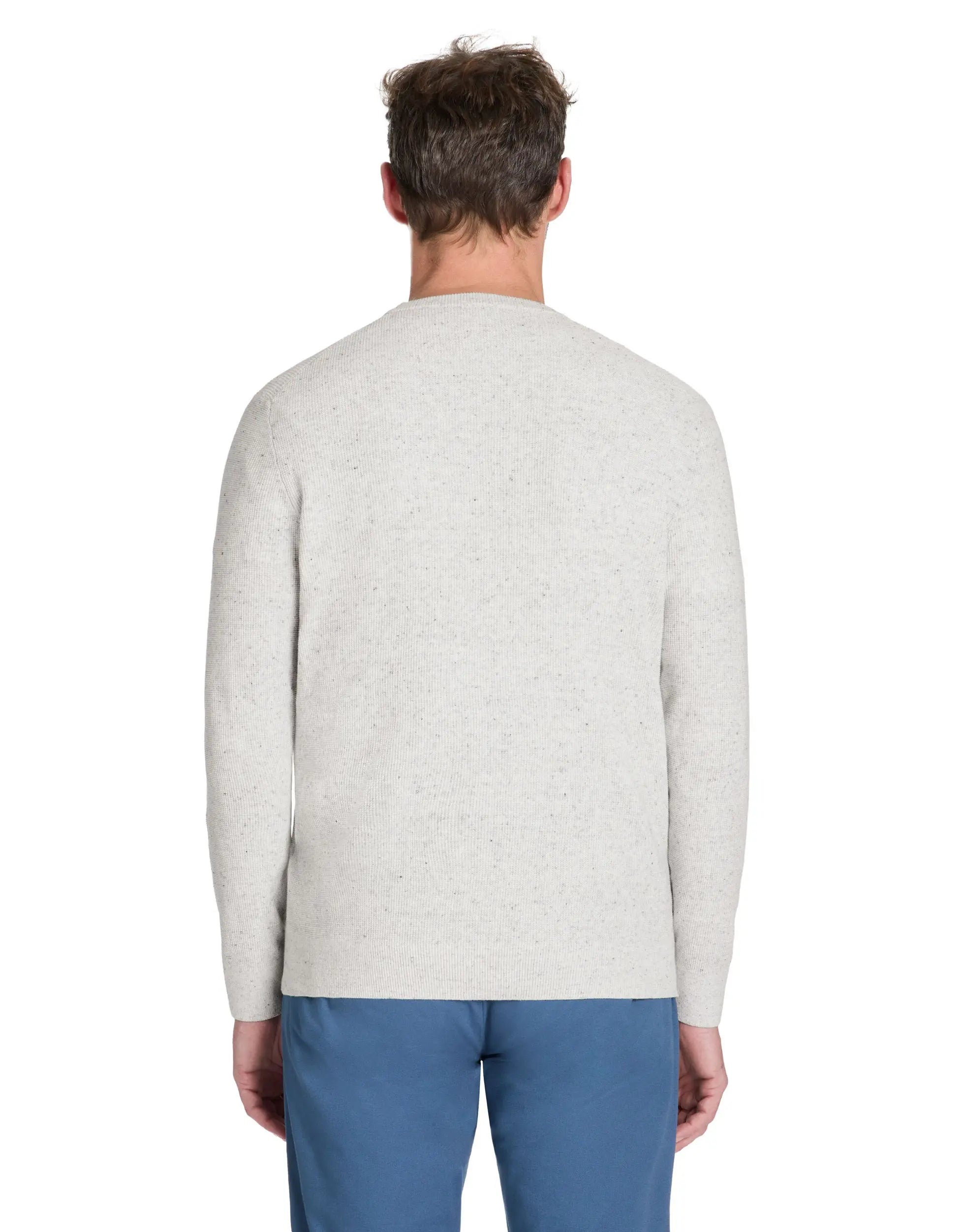 Celio_100% Cotton Blend Round Neck Sweater - Ecru_LEGRAIN_OFF WHITE MEL_04