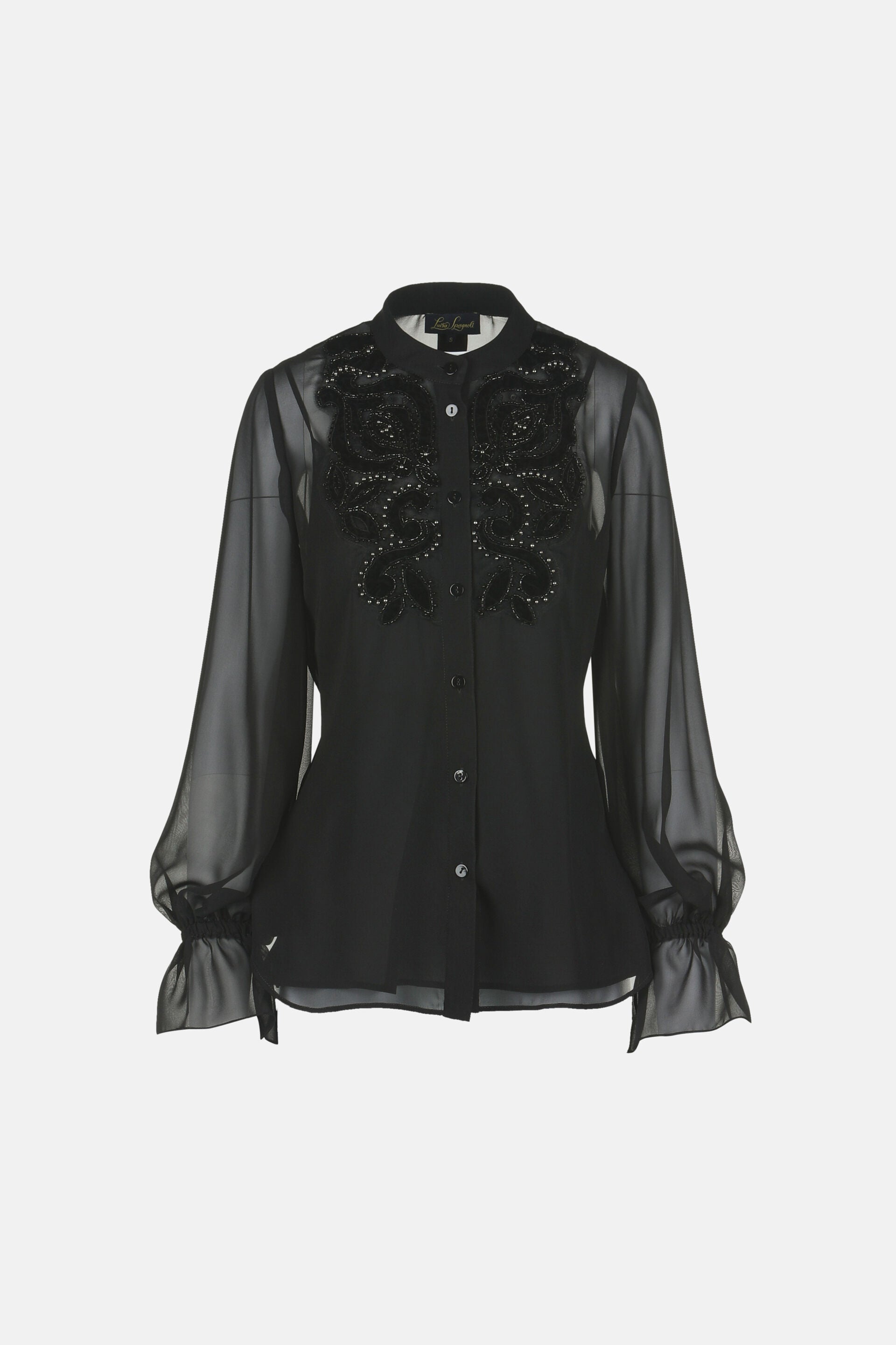 Luisa Spagnoli_Nero_Leonide - Silk Blouse with Inlays_LEONIDE_0101_06