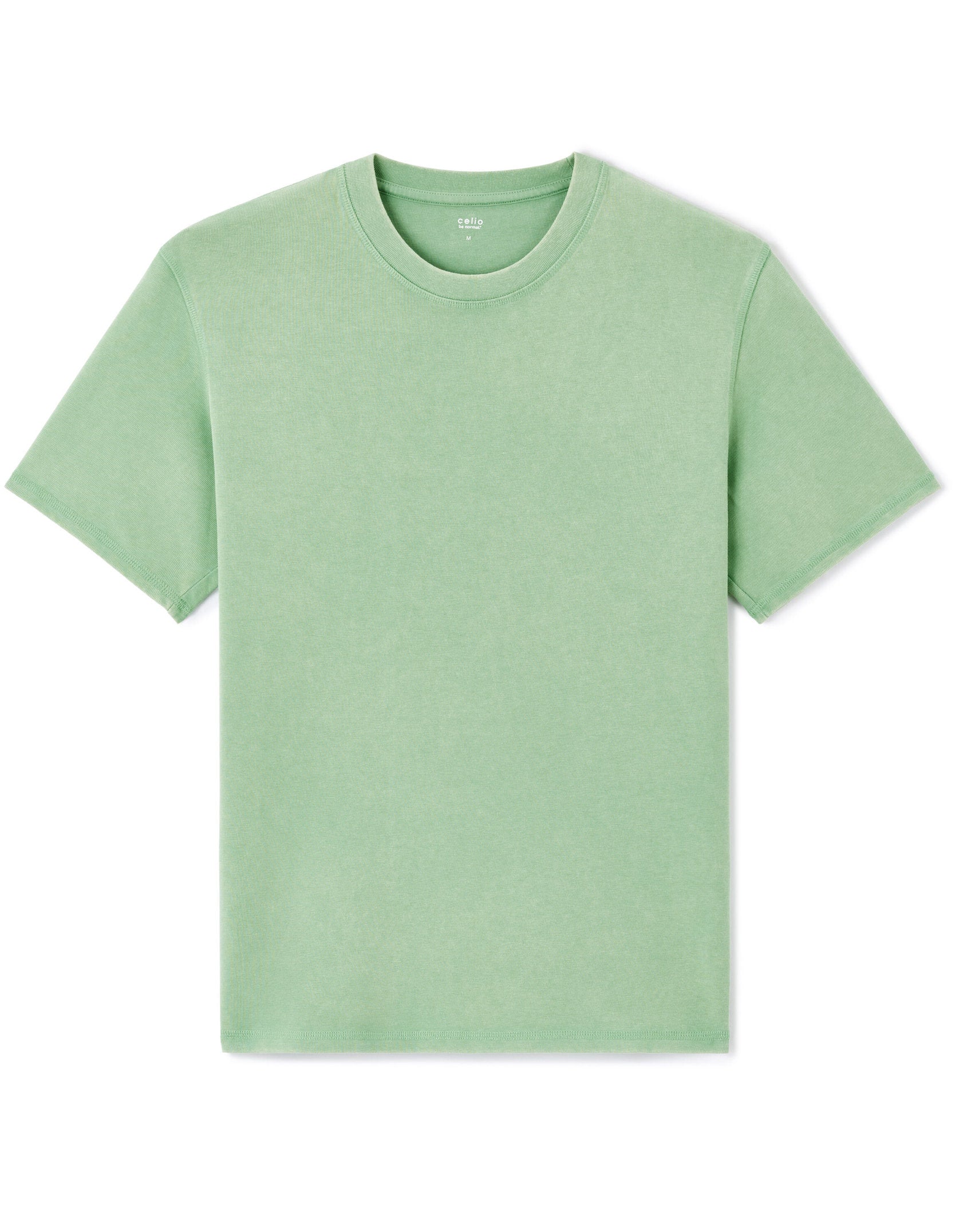 Celio_Green T-Shirt Boxy Round Neck 100% Cotton Pigment_LEPIGMENT_ZEPHYR GREEN_04