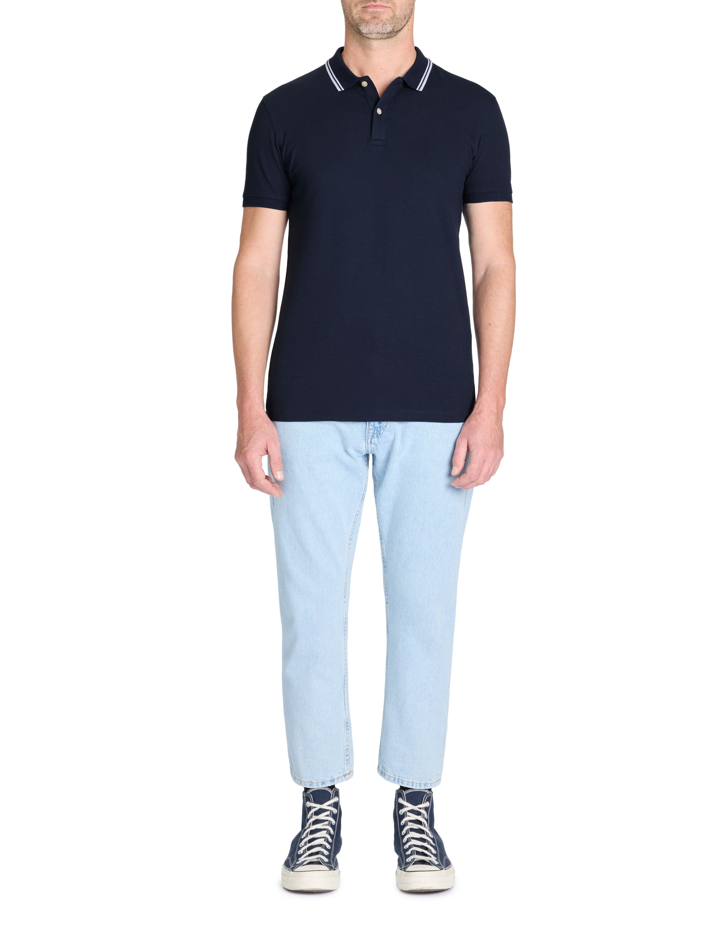 Celio_Marine Polo Slim Coton Stretch_LEPRIME_NAVY_02