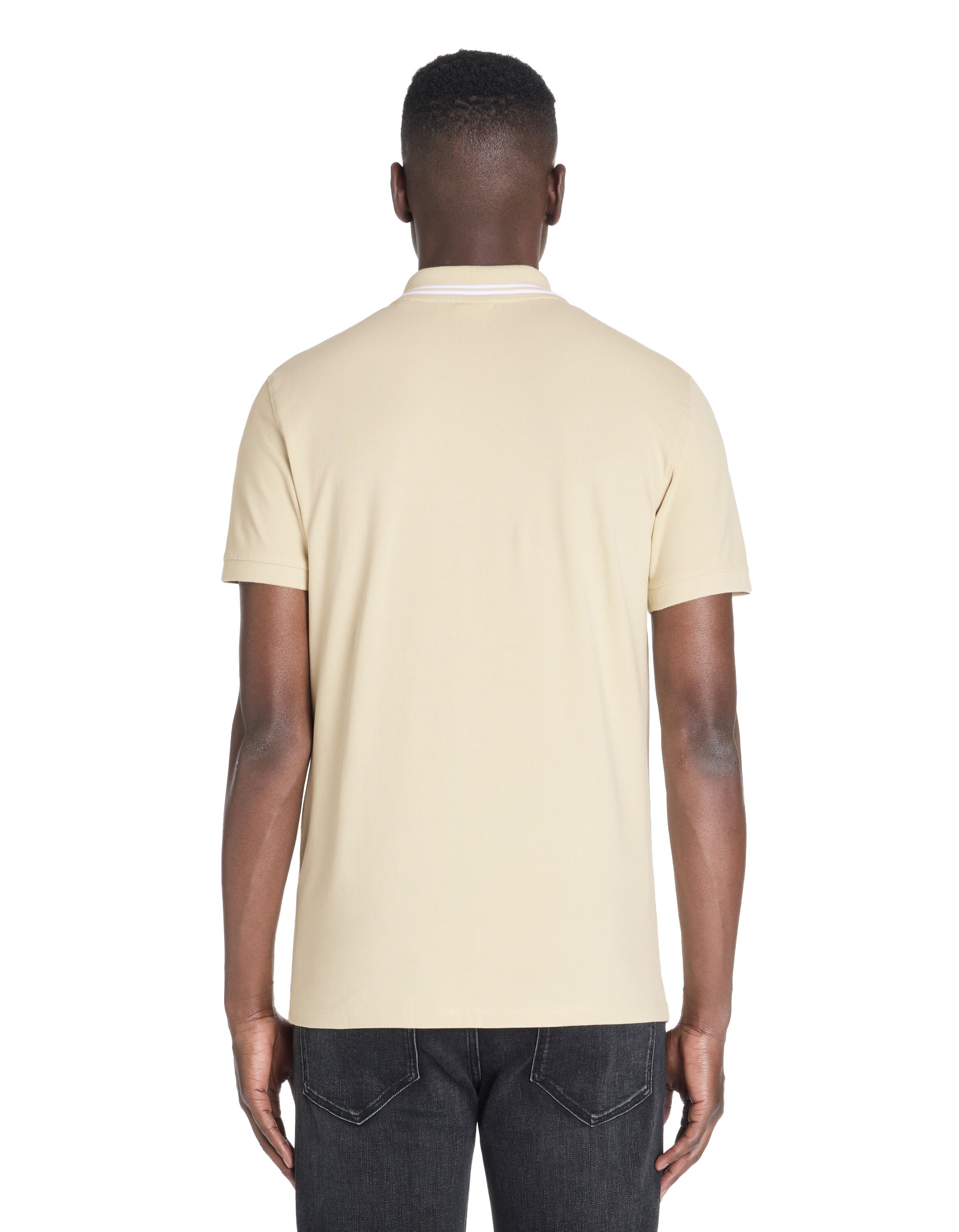 Celio_Beige Polo Slim Coton Stretch_LEPRIME_SAND_03