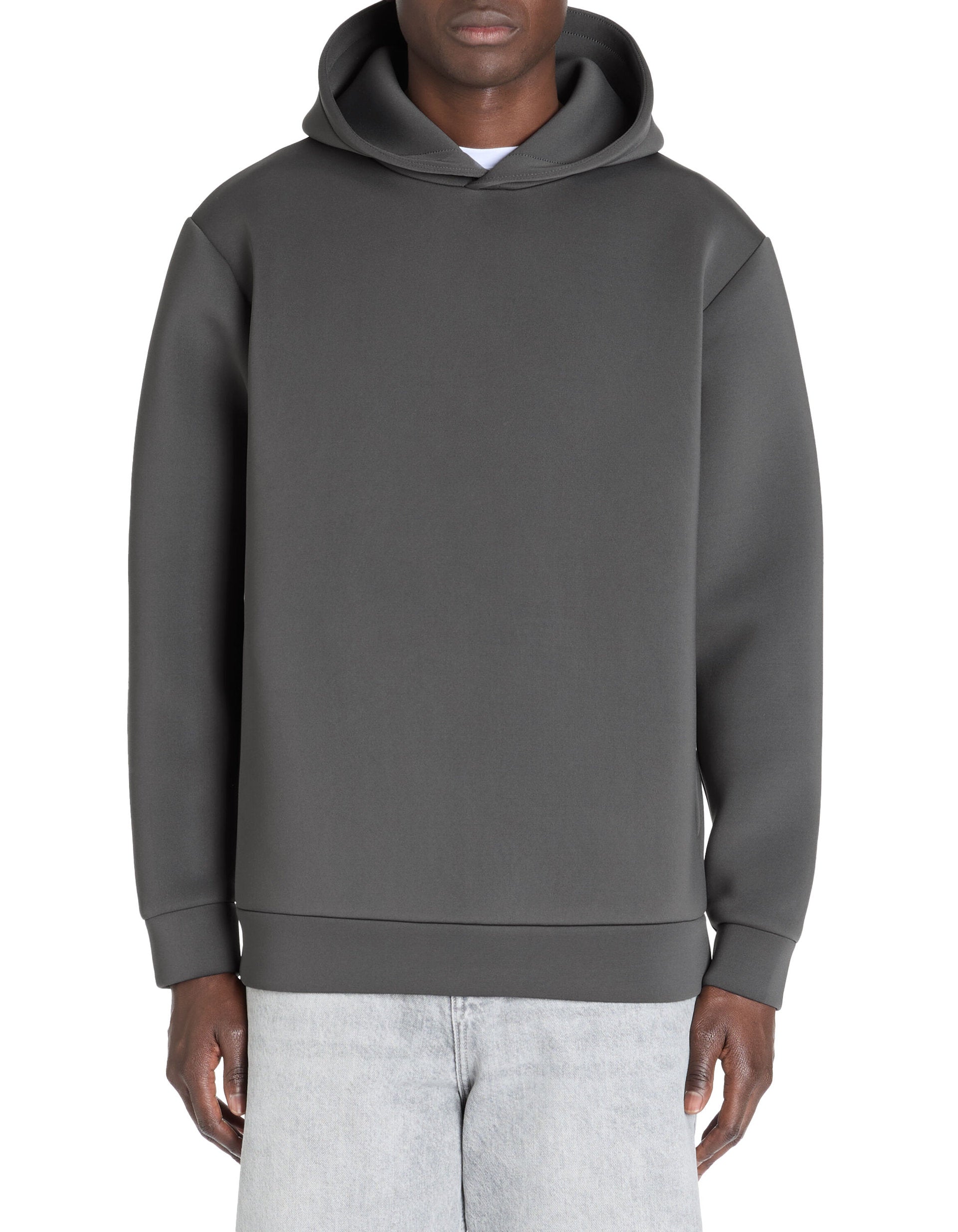 Celio_Oversized Stretch Hooded Sweatshirt - Gray_LESCUBA_GREY_01