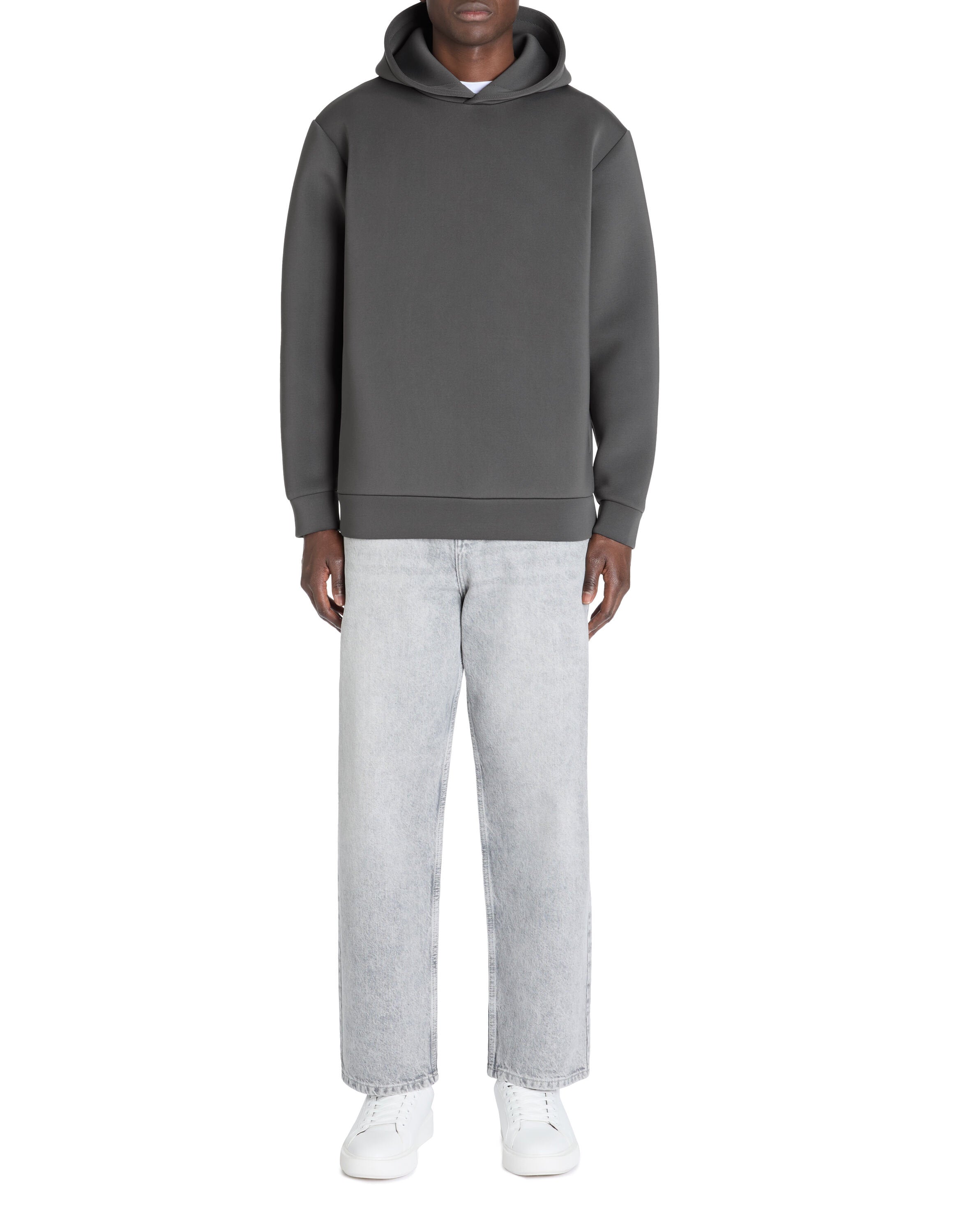 Celio_Oversized Stretch Hooded Sweatshirt - Gray_LESCUBA_GREY_02