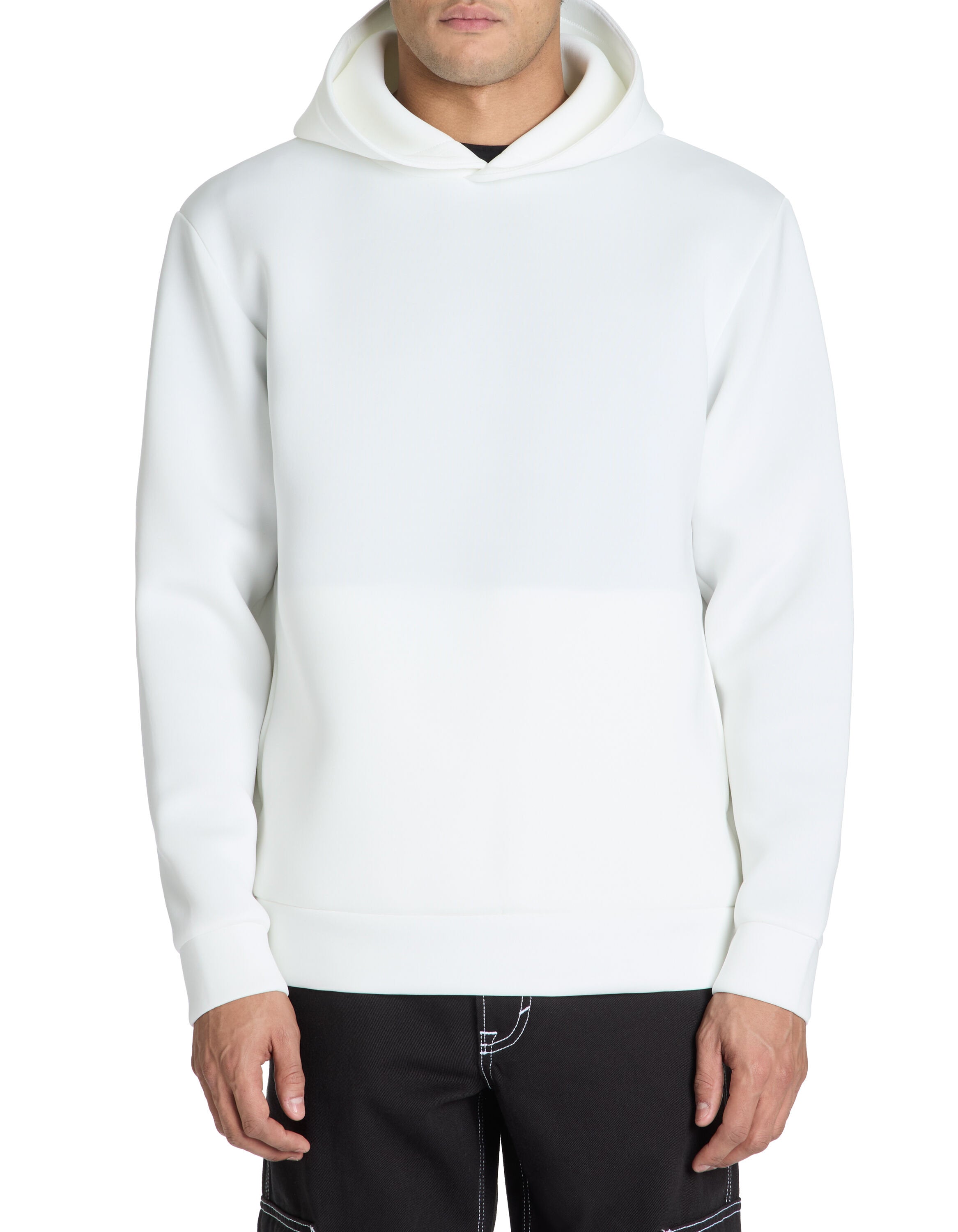 Celio_Oversized Stretch Hooded Sweatshirt - White_LESCUBA_OFF WHITE_01