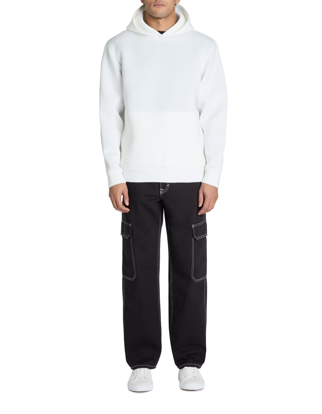 Celio_Oversized Stretch Hooded Sweatshirt - White_LESCUBA_OFF WHITE_02