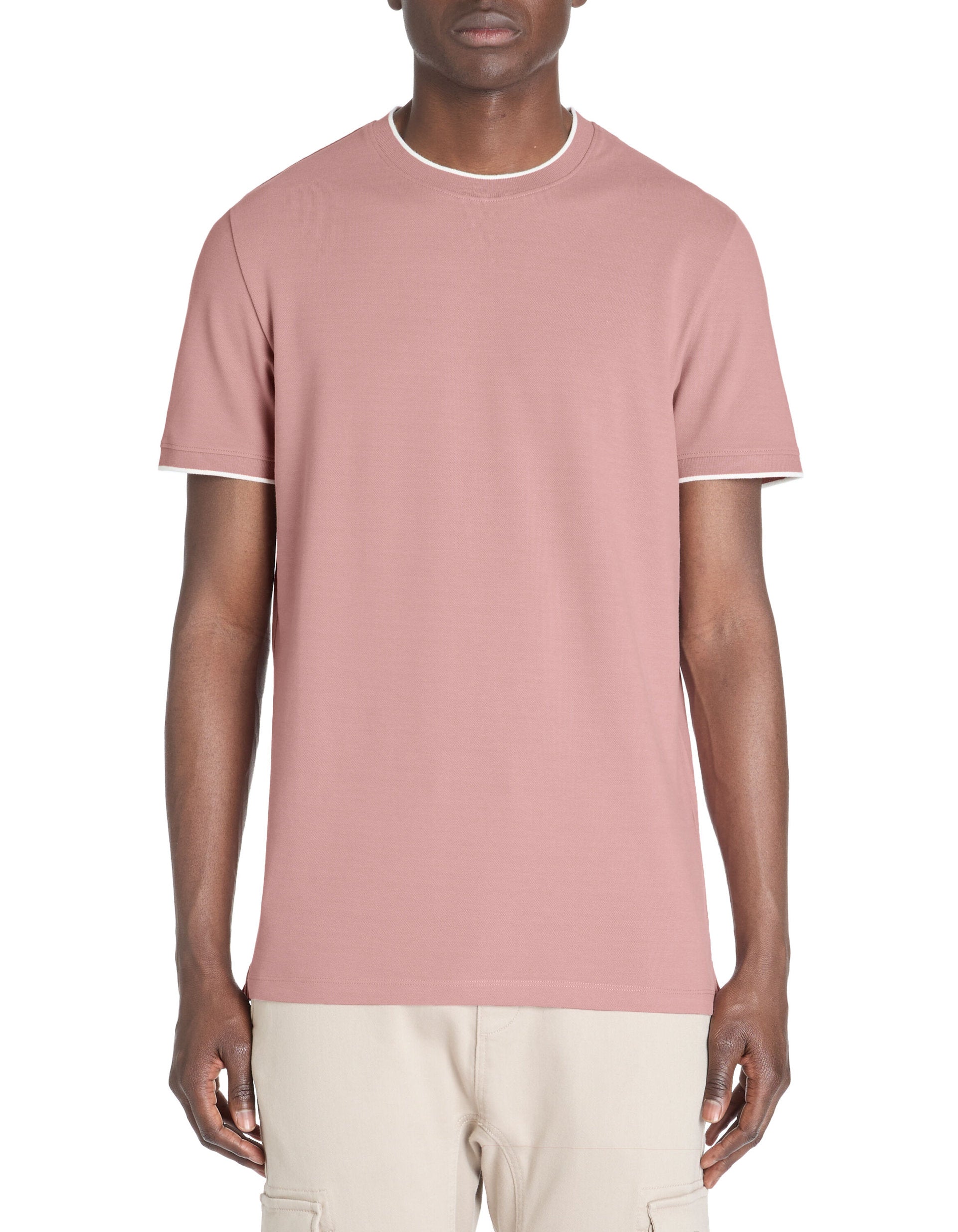 Celio_Purple Straight Striped Collar T-Shirt in Stretch Cotton_LETERAYE_PARME_02