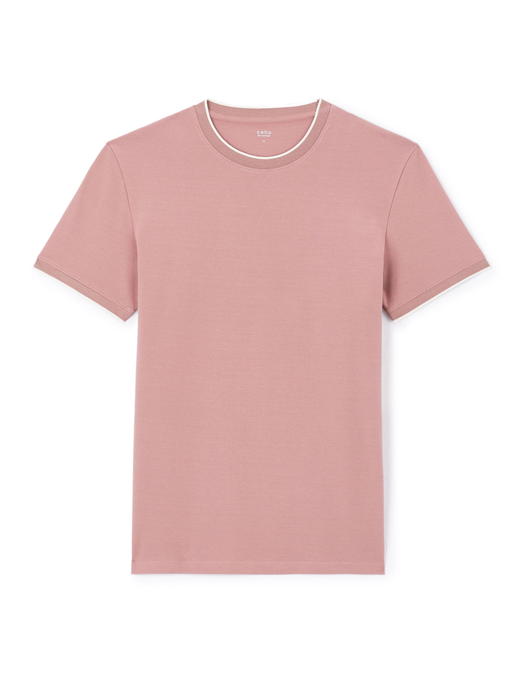 Celio_Purple Straight Striped Collar T-Shirt in Stretch Cotton_LETERAYE_PARME_04