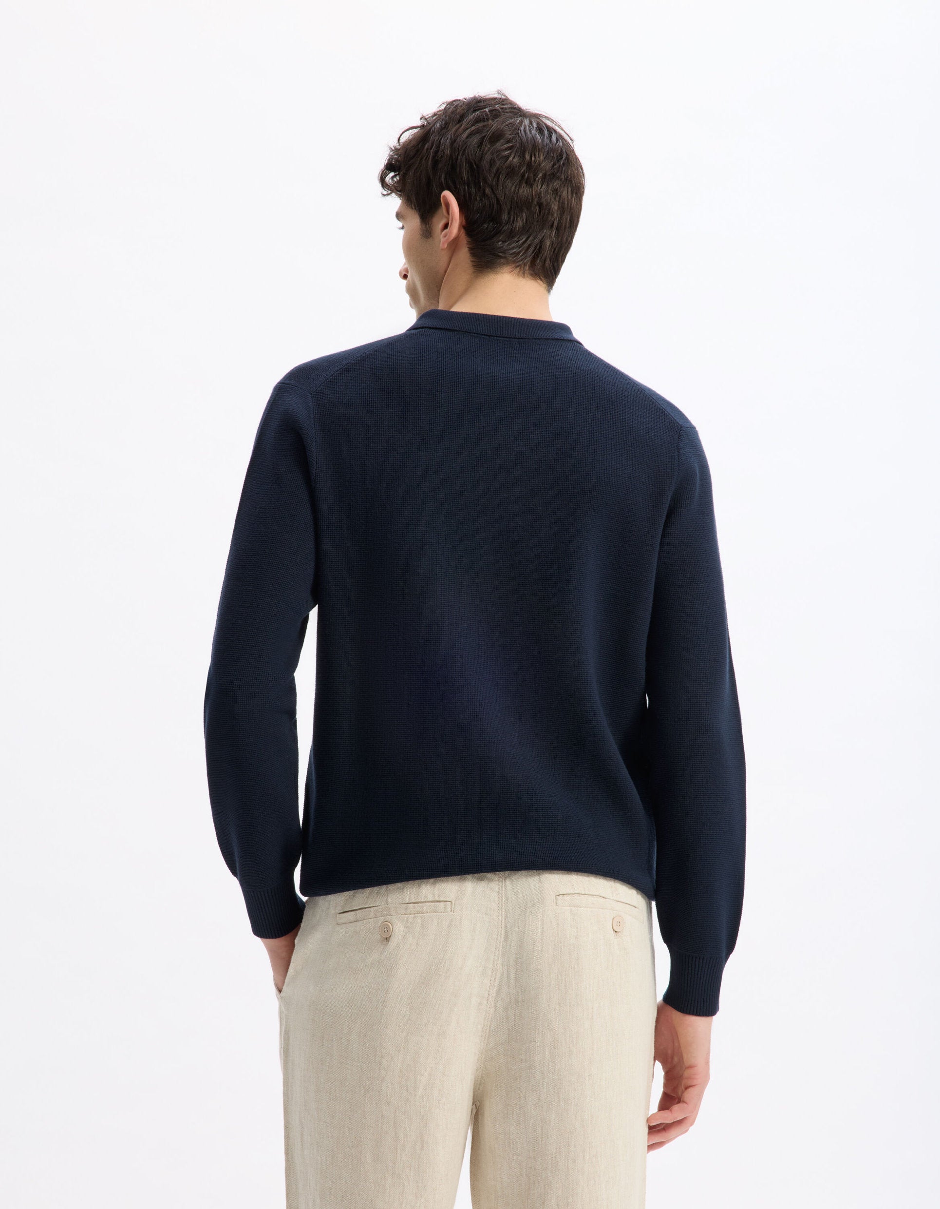 Celio_Navy 100% Cotton Polo Neck Sweater_LEVIATAN_NAVY_03