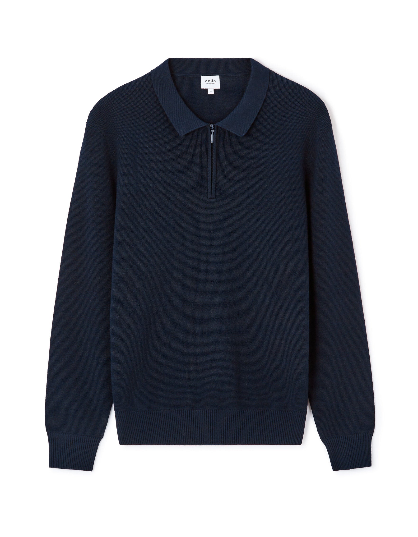 Celio_Navy 100% Cotton Polo Neck Sweater_LEVIATAN_NAVY_05