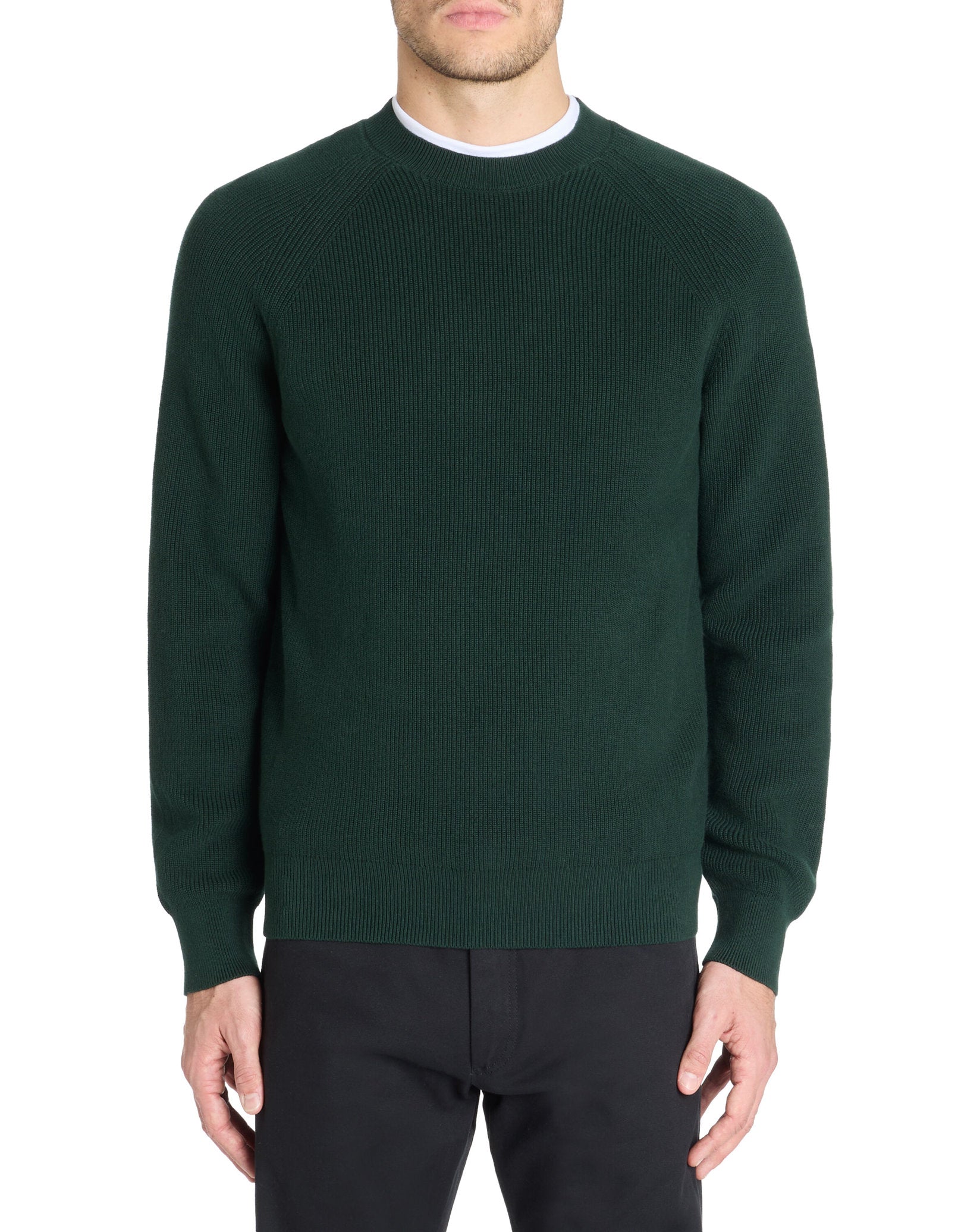 Celio_100% Cotton Round Neck Sweater - Green_LEXTER_DARK GREEN_01