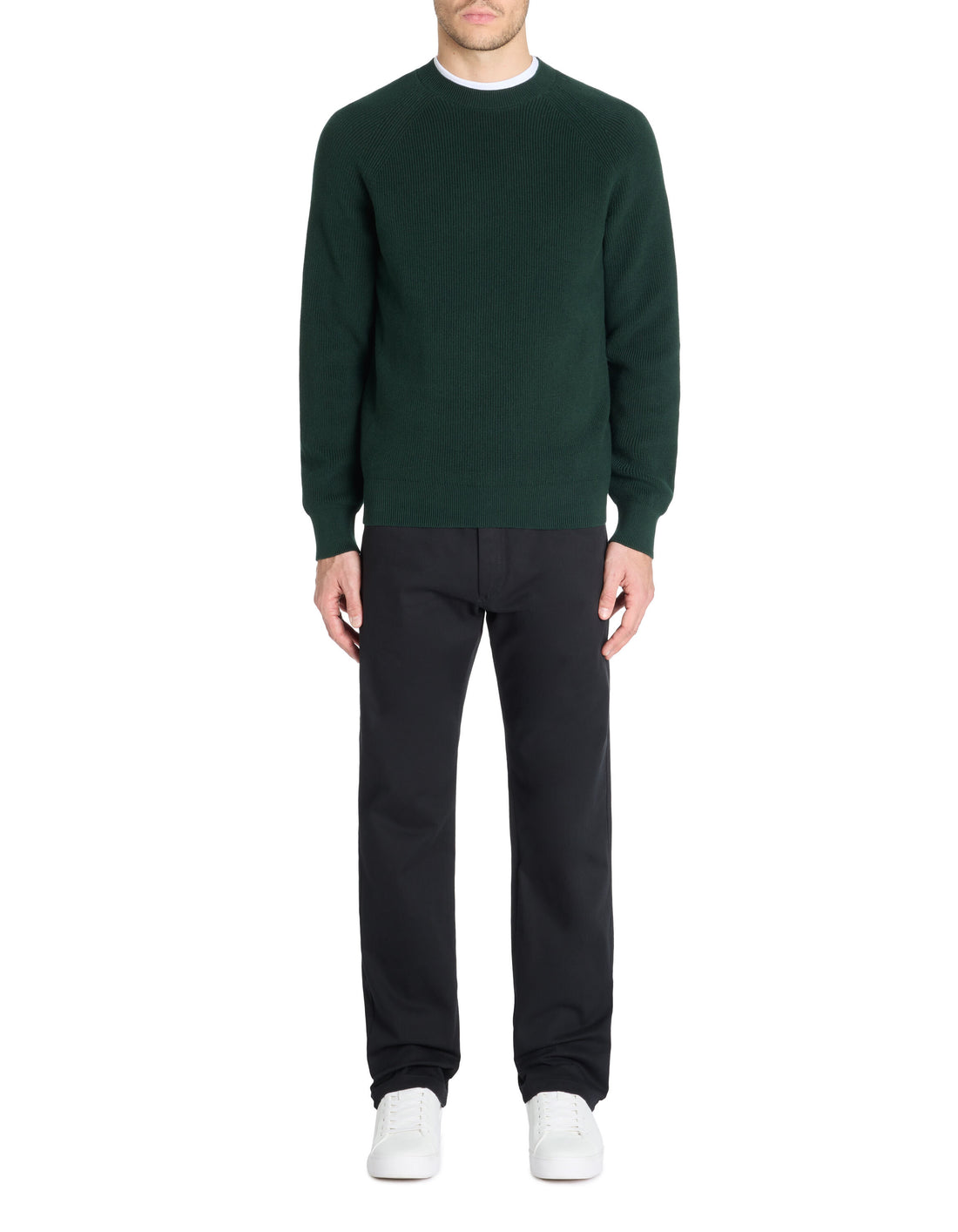 Celio_100% Cotton Round Neck Sweater - Green_LEXTER_DARK GREEN_02