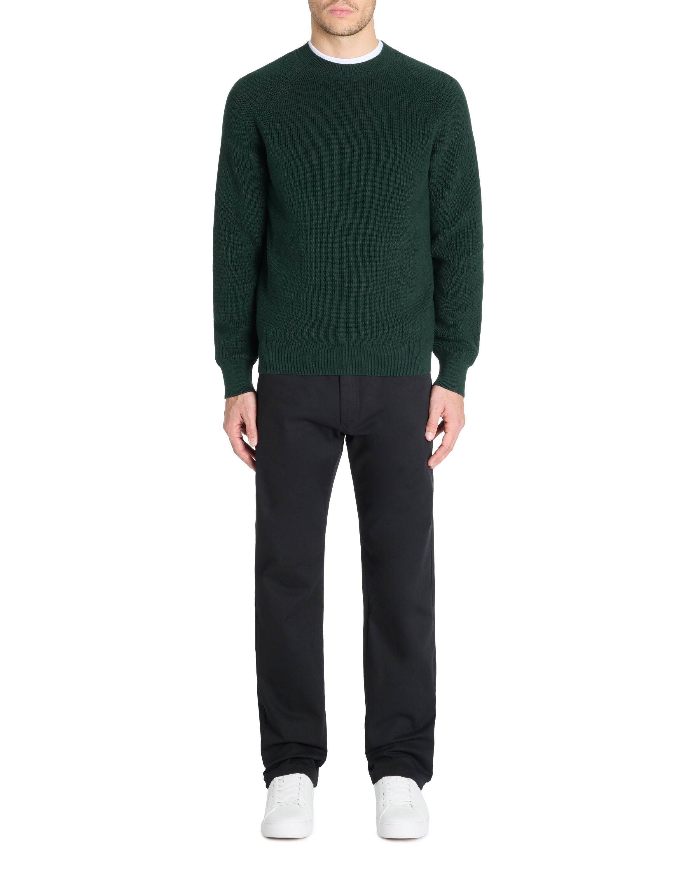 Celio_100% Cotton Round Neck Sweater - Green_LEXTER_DARK GREEN_02