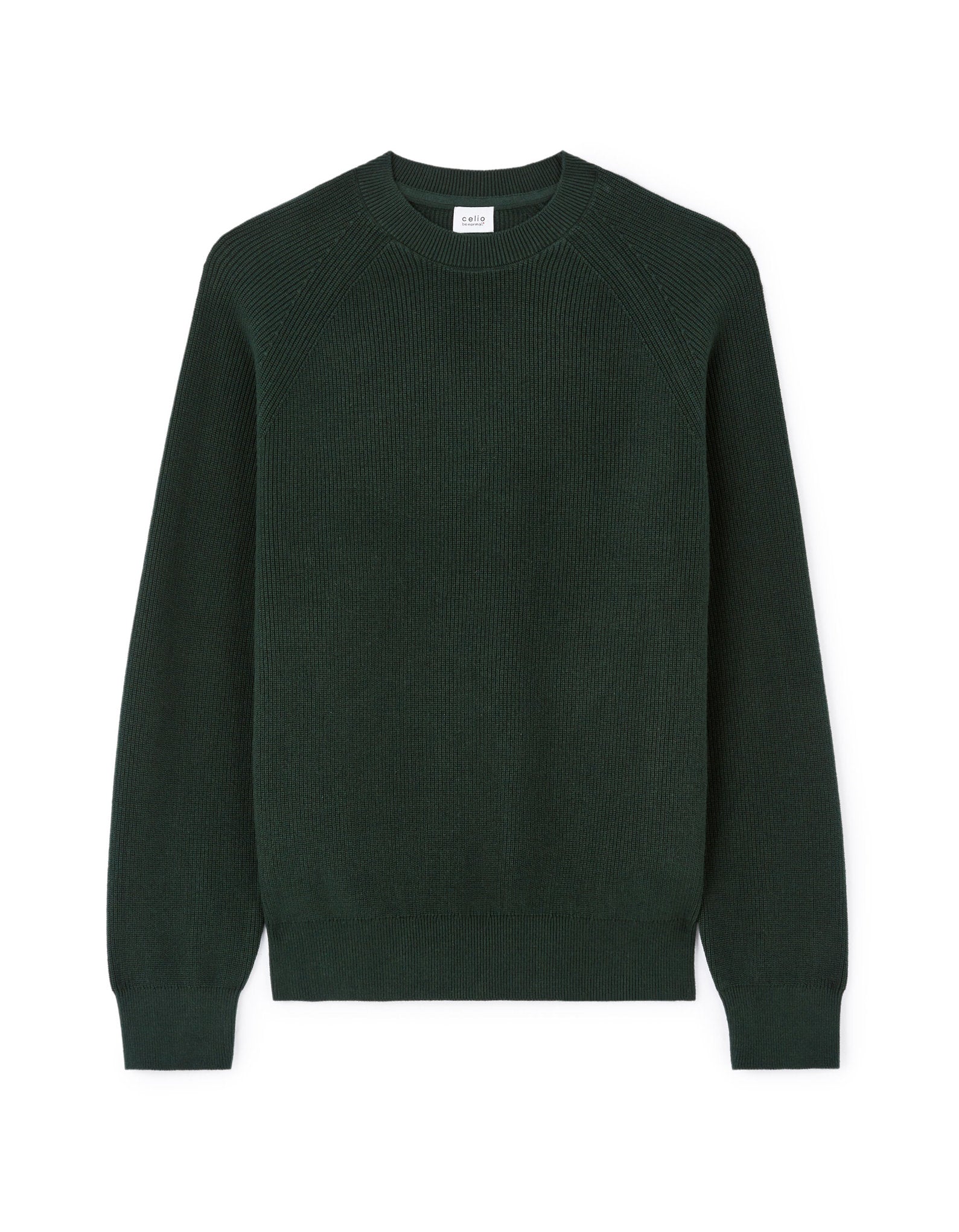 Celio_100% Cotton Round Neck Sweater - Green_LEXTER_DARK GREEN_03