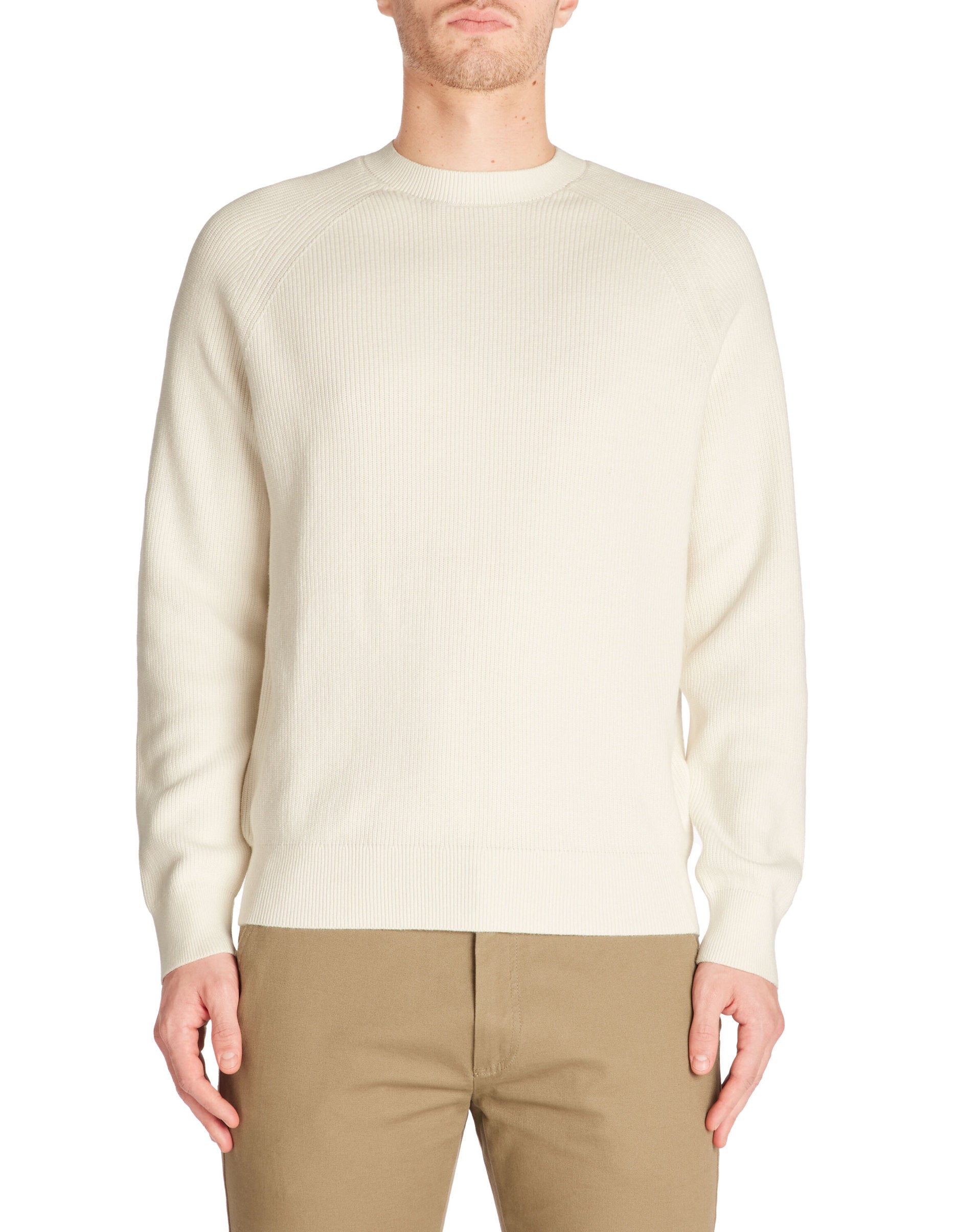 Celio_100% Cotton Round Neck Sweater - Beige_LEXTER_ECRU_01