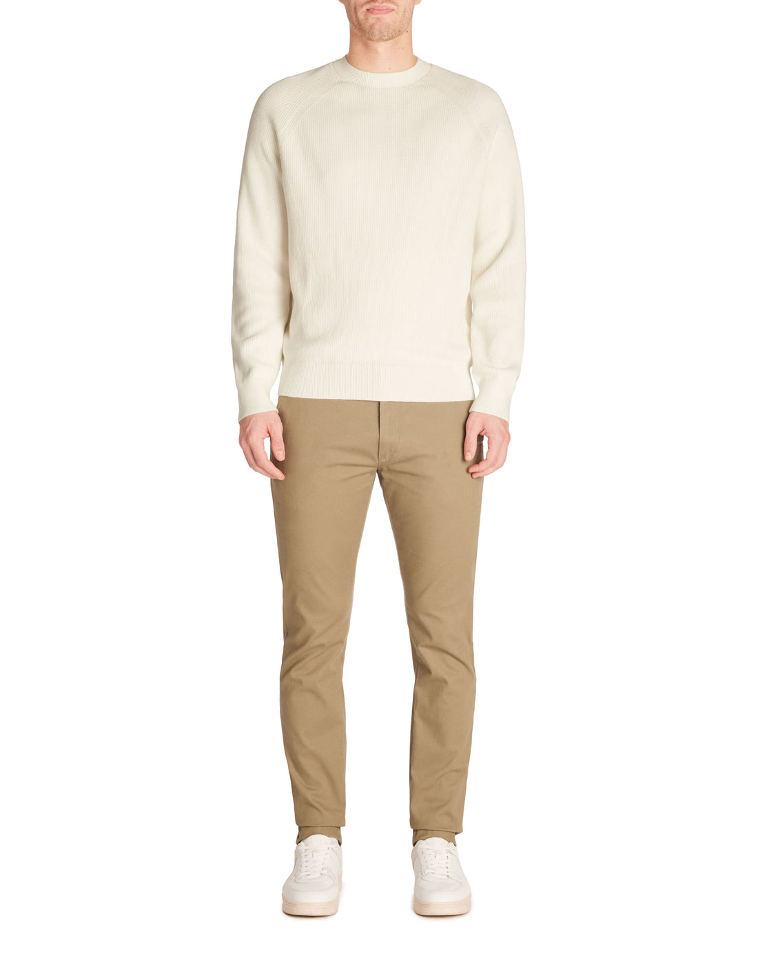 Celio_100% Cotton Round Neck Sweater - Beige_LEXTER_ECRU_02