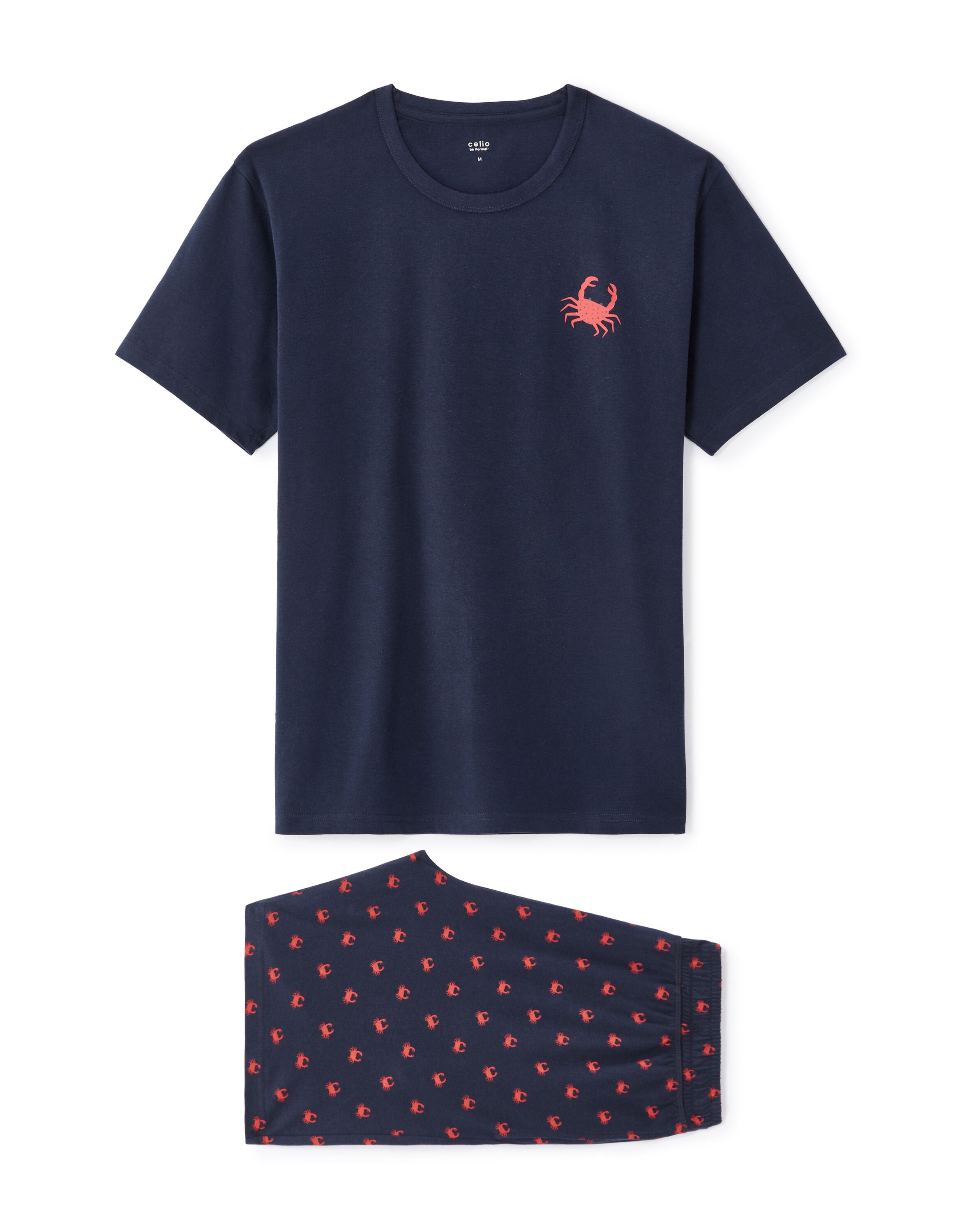 Celio_Navy 100% Cotton Short Pajamas_LIPYCRABE_NAVY_04