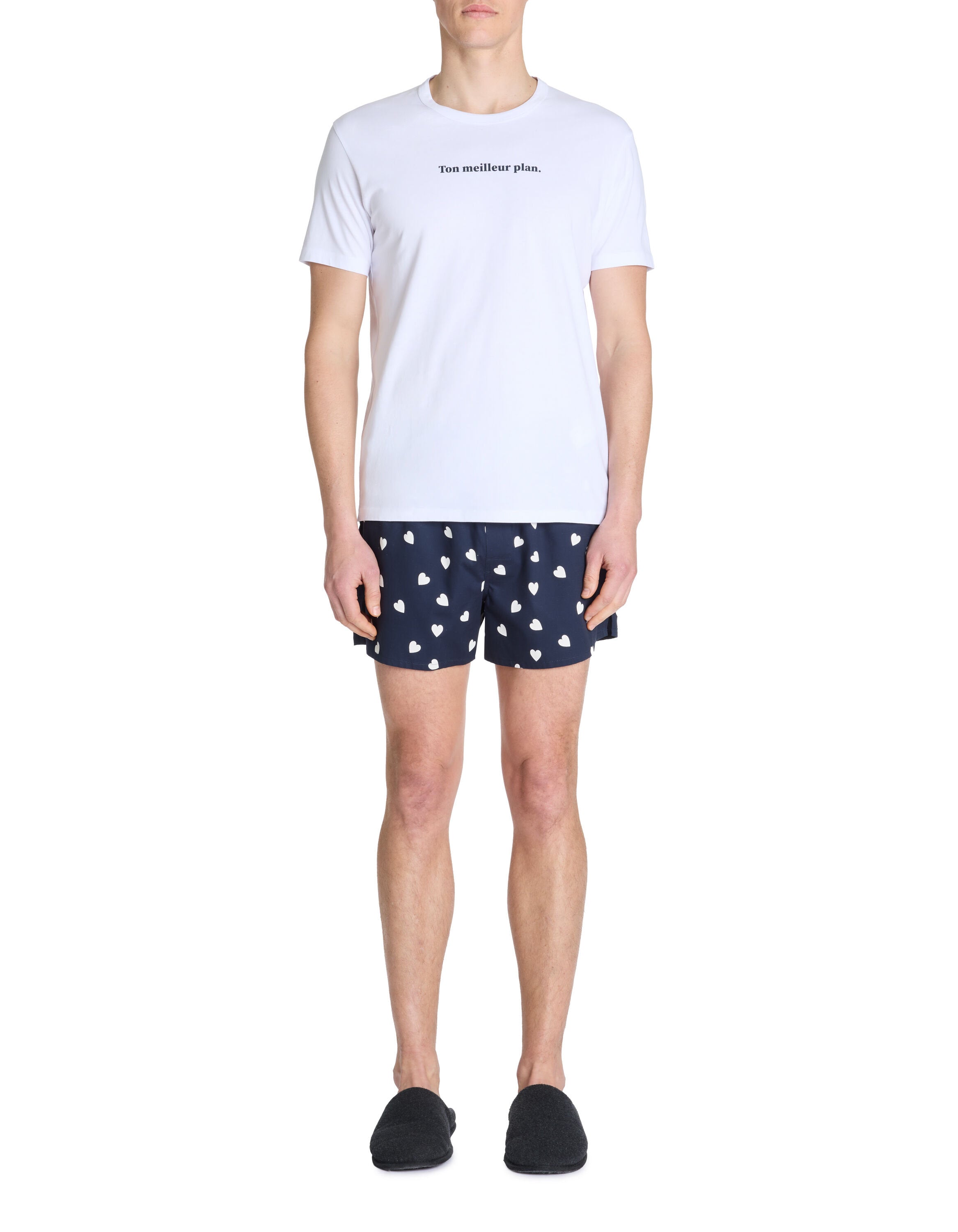 Celio_Navy 100% Cotton Short Pajamas_LIPYLOVE_NAVY_01