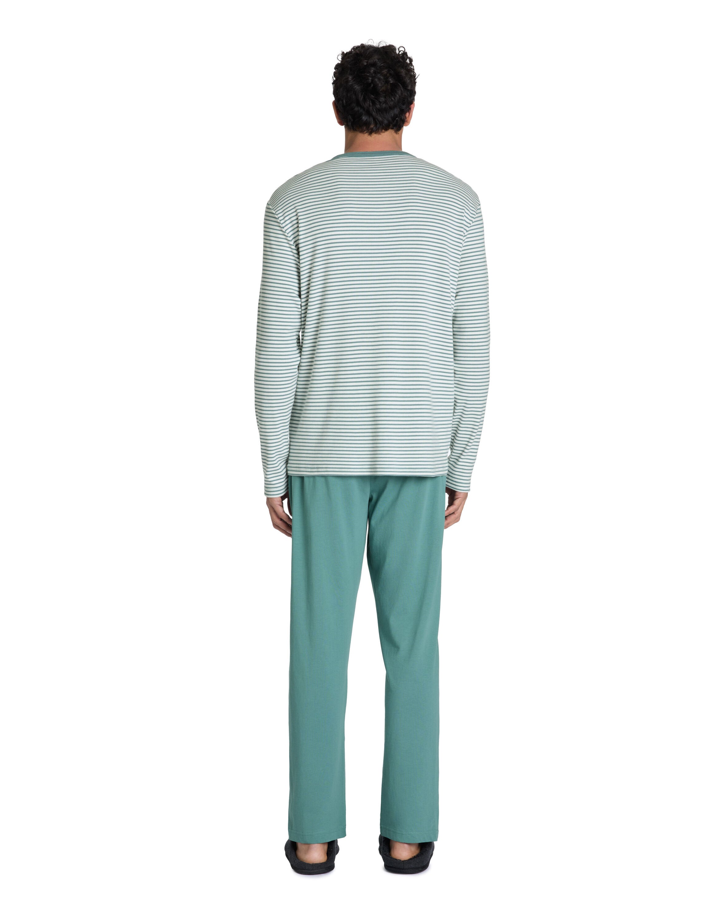 Celio_Long Pajamas 100% Stretch Cotton - Turquoise_LIPYMARIN_TURQUOISE_02