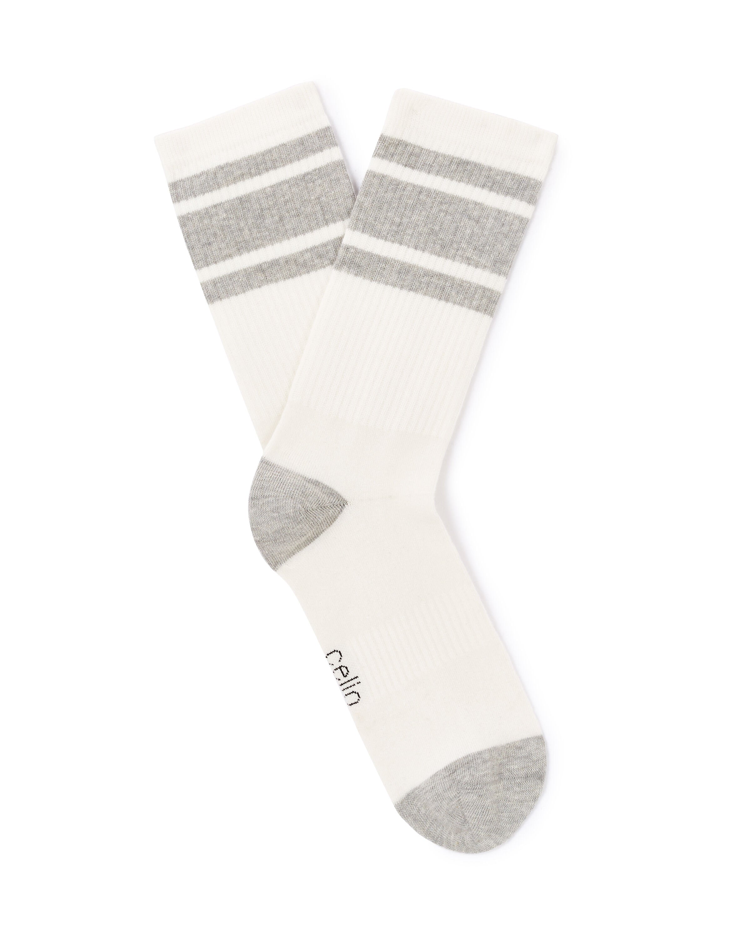 Celio_Sporty High Socks 100% Stretch Cotton_LISOPORT_GRIS CHINE_01