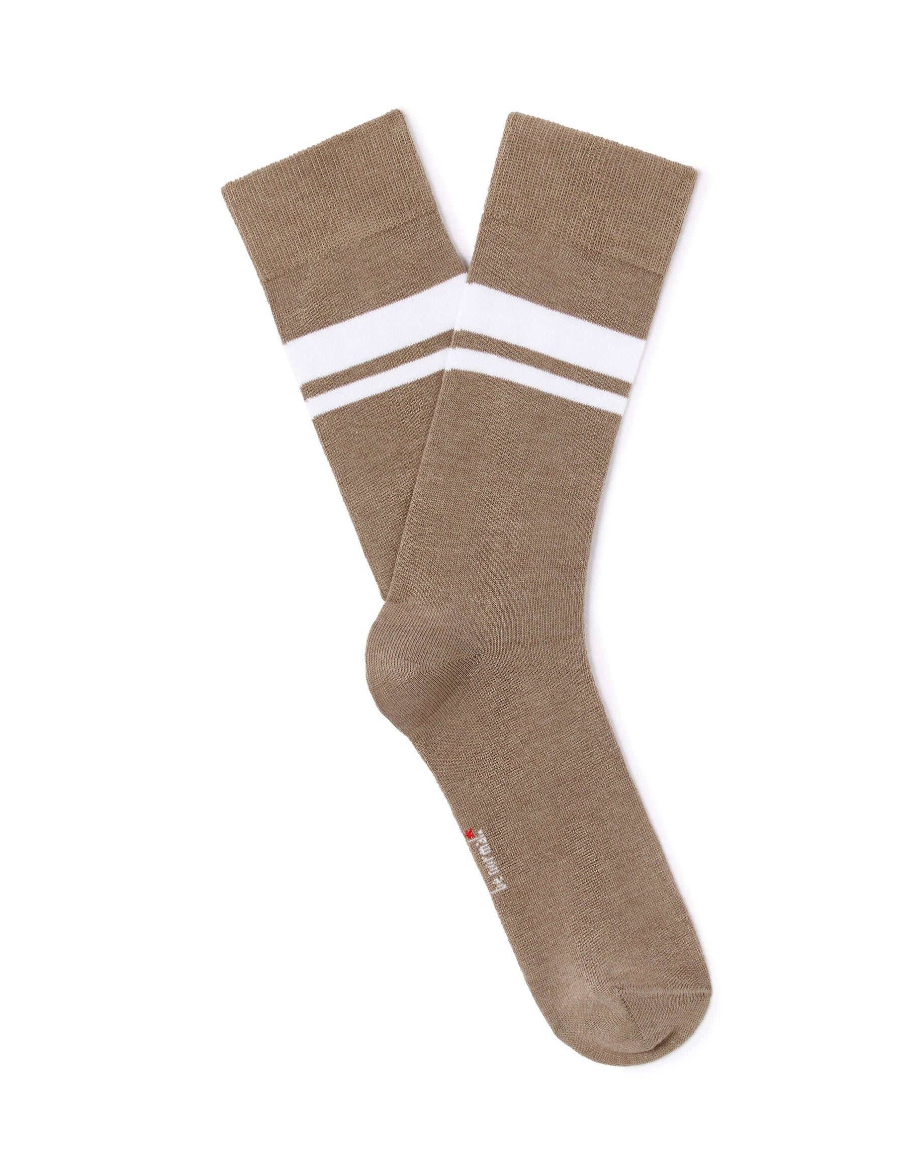 Celio_High Sports Socks 100% Cotton Beige_LISOSTRIPE_BEIGE MEL_01
