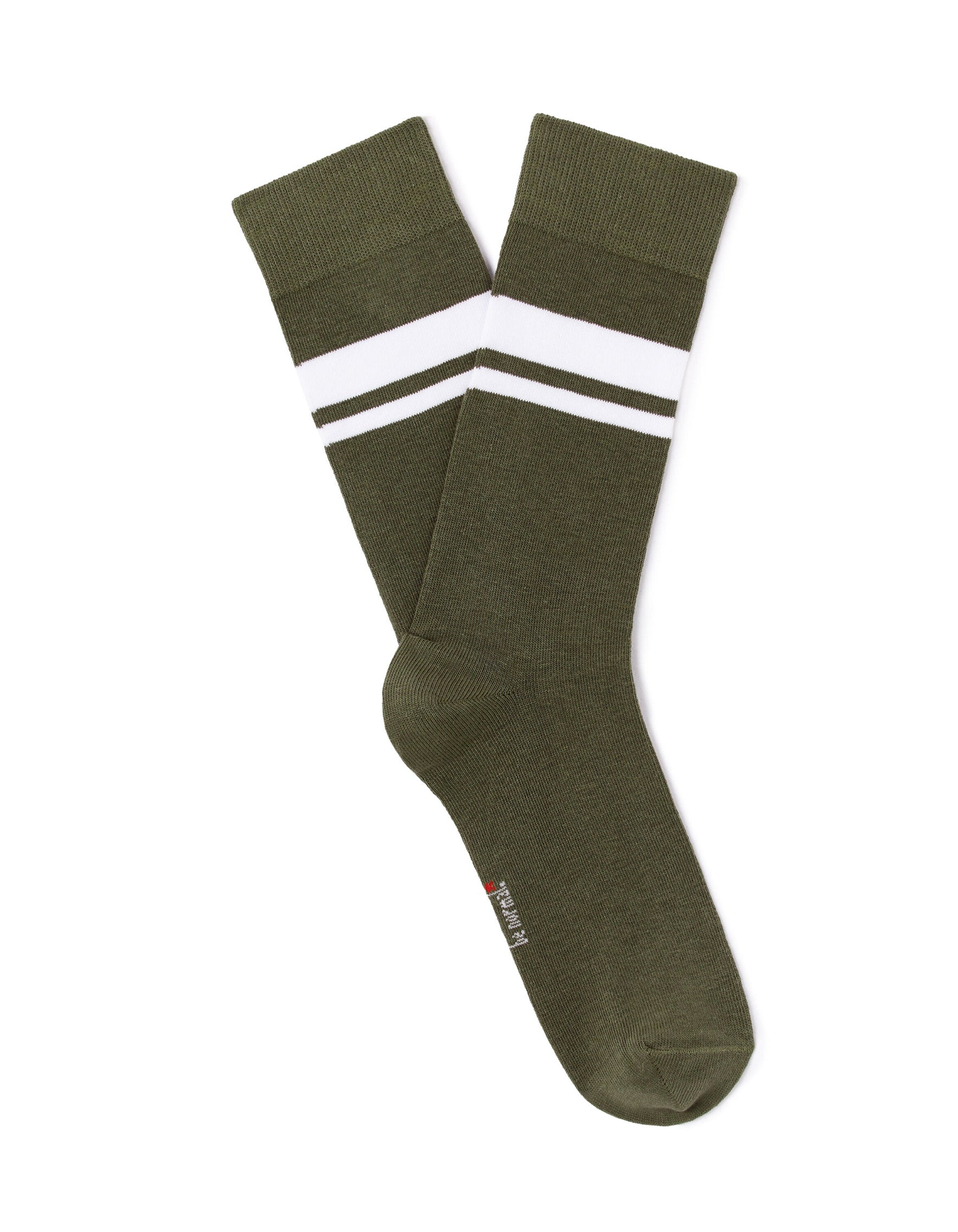 Celio_High-Cut Sports Socks 100% Stretch Cotton - Khaki_LISOSTRIPE_KHAKI_01