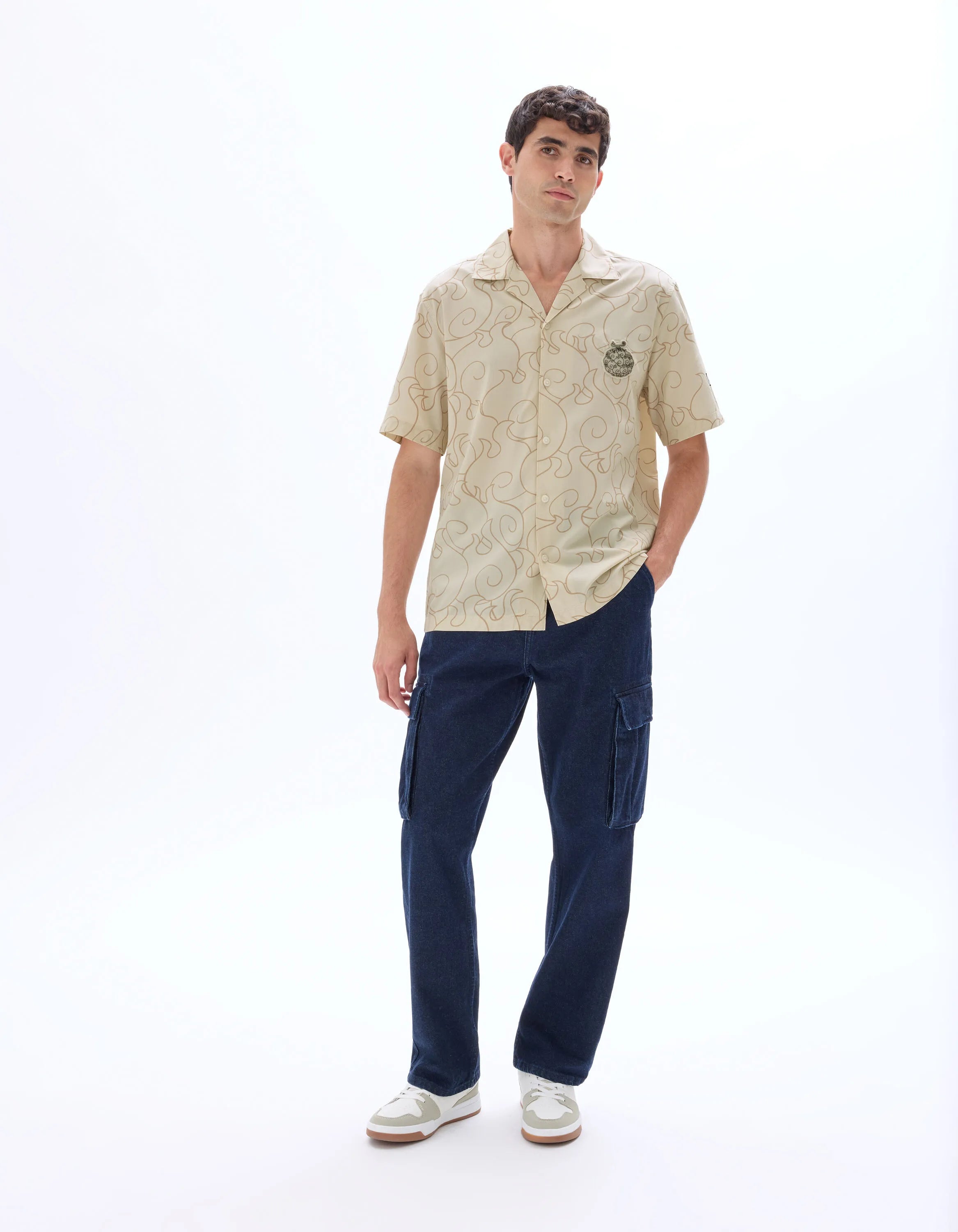 Celio_Light Beige_One Piece Oversized Shirt_LLAONE1_LIGHT BEIGE_02