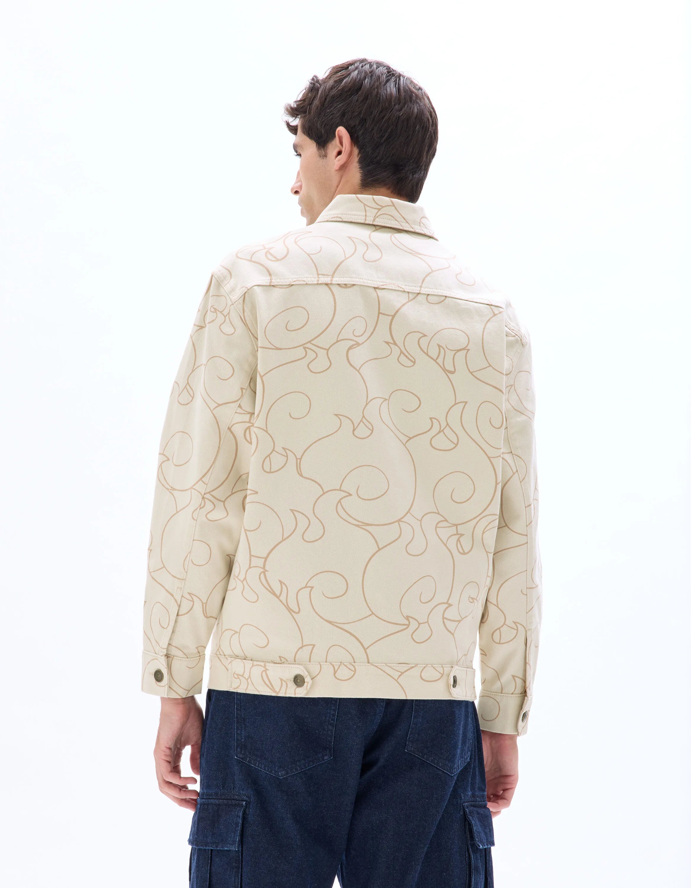 Celio_Light Beige_One Piece Oversized Denim Jacket_LLUONE_LIGHT BEIGE_03