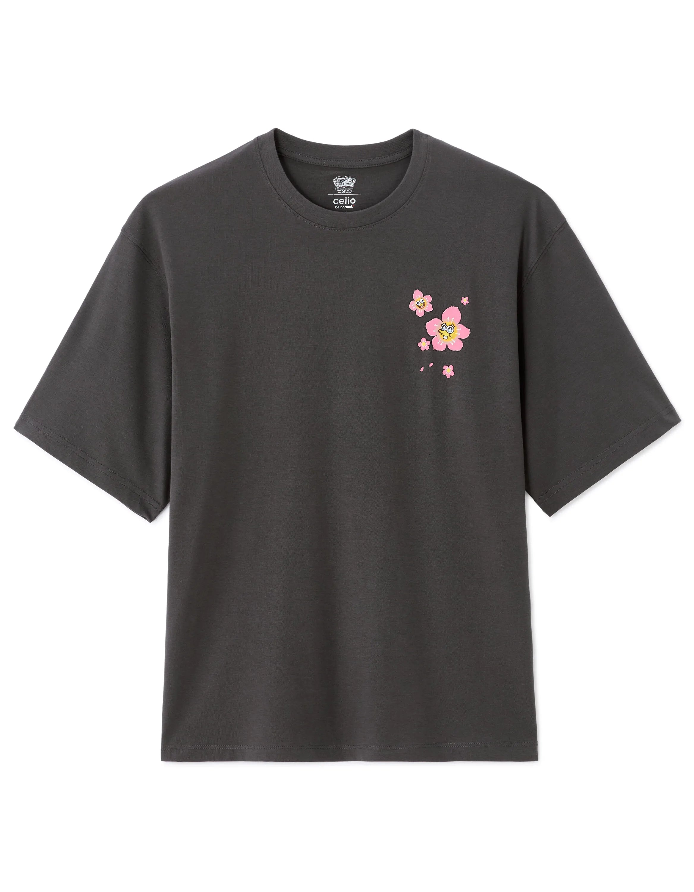 Celio_Dark Grey_Spongebob Squarepants T-Shirt_LMEBOB_DARK GREY_04