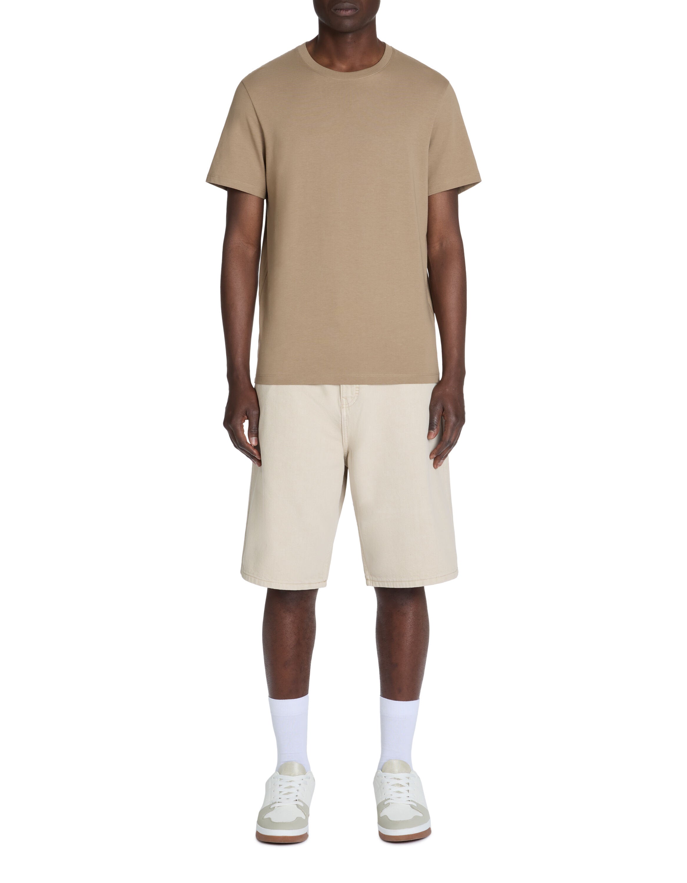 Celio_Beige Baggy Denim Bermuda Shorts_LOLARGEBM_BEIGE_01