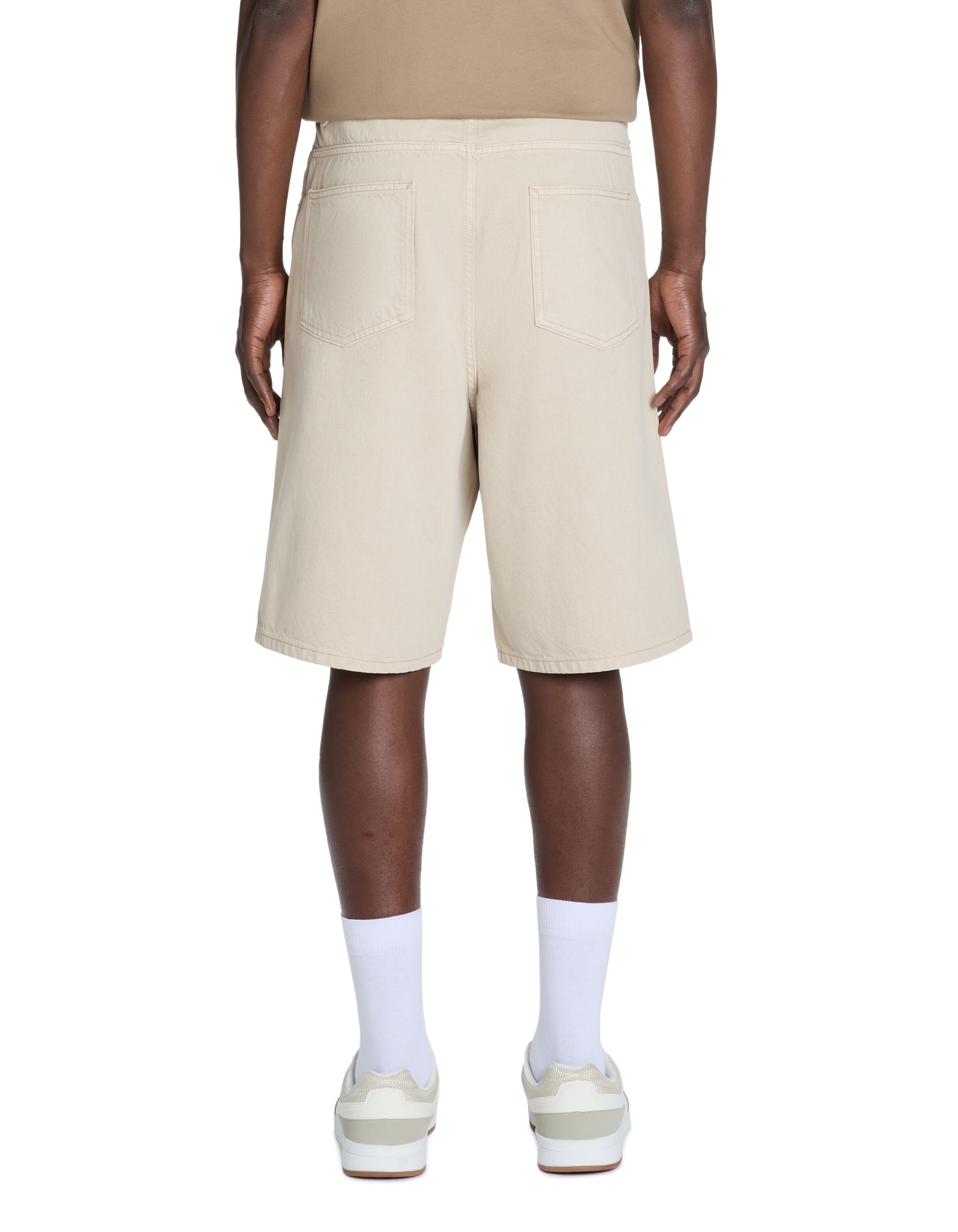 Celio_Beige Baggy Denim Bermuda Shorts_LOLARGEBM_BEIGE_03