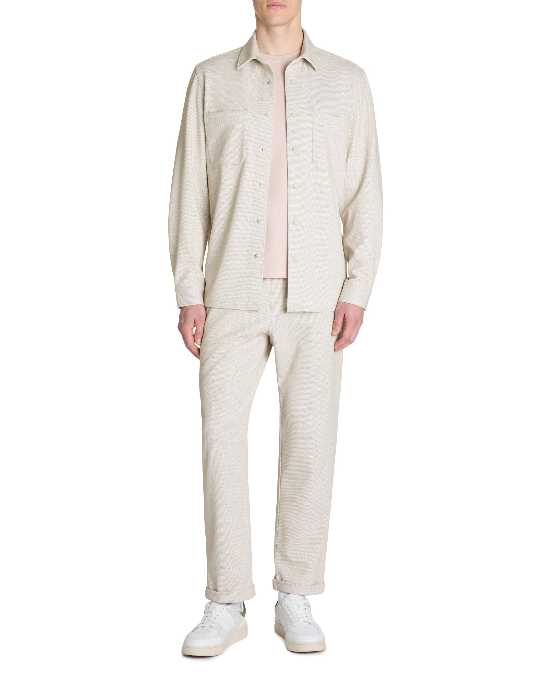 Celio_Slim Stretch Cotton Pants - Beige_LOPICK_BEIGE_01