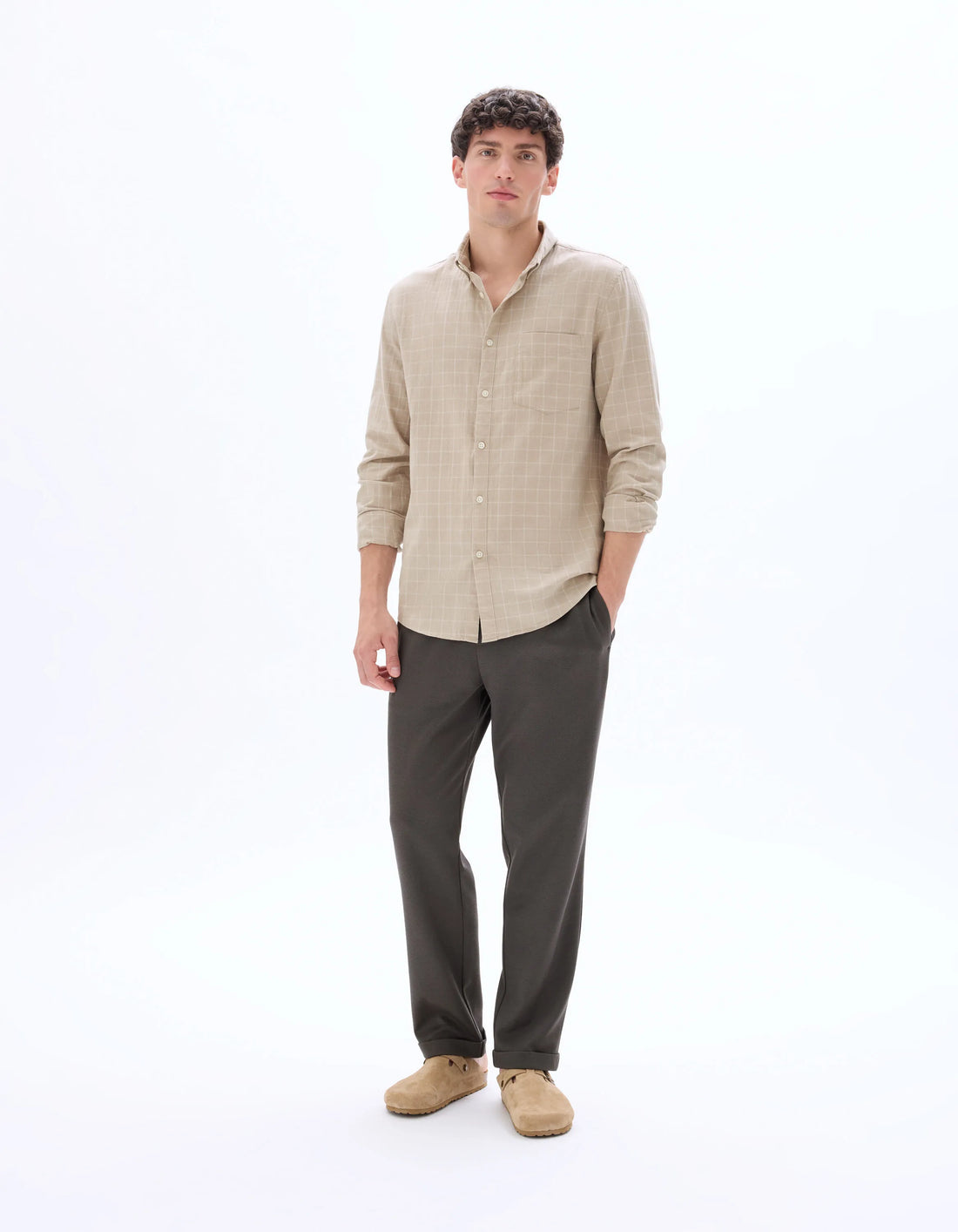 Celio_Grey_24H Slim Stretch 7/8 Pants_LOPICK_GREY_01