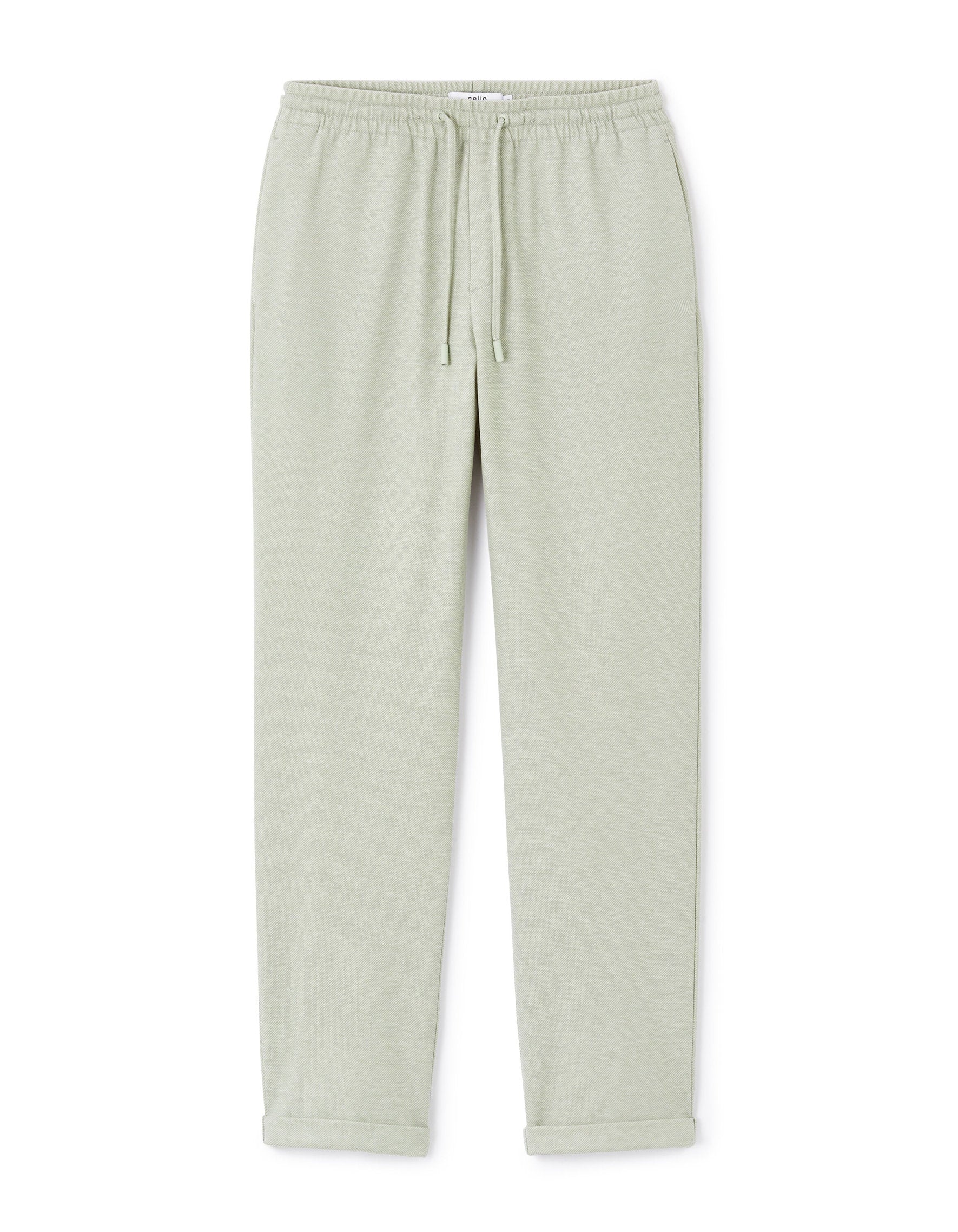 Celio_Slim Stretch Cotton Pants - Green_LOPICK_SAUGE_03