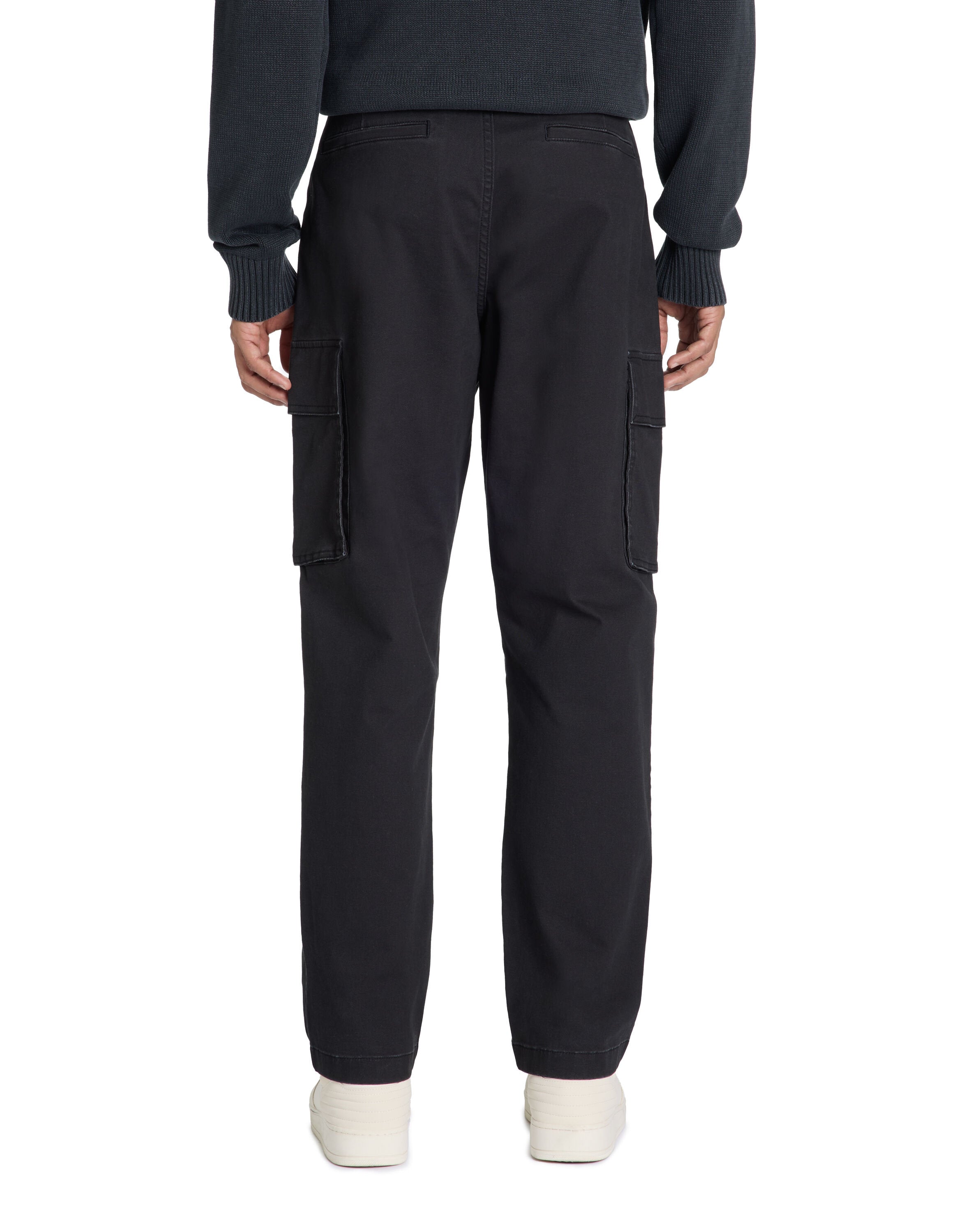 Celio_Straight Stretch Cotton Cargo Pants - Black_LOPIERRE_BLACK_04