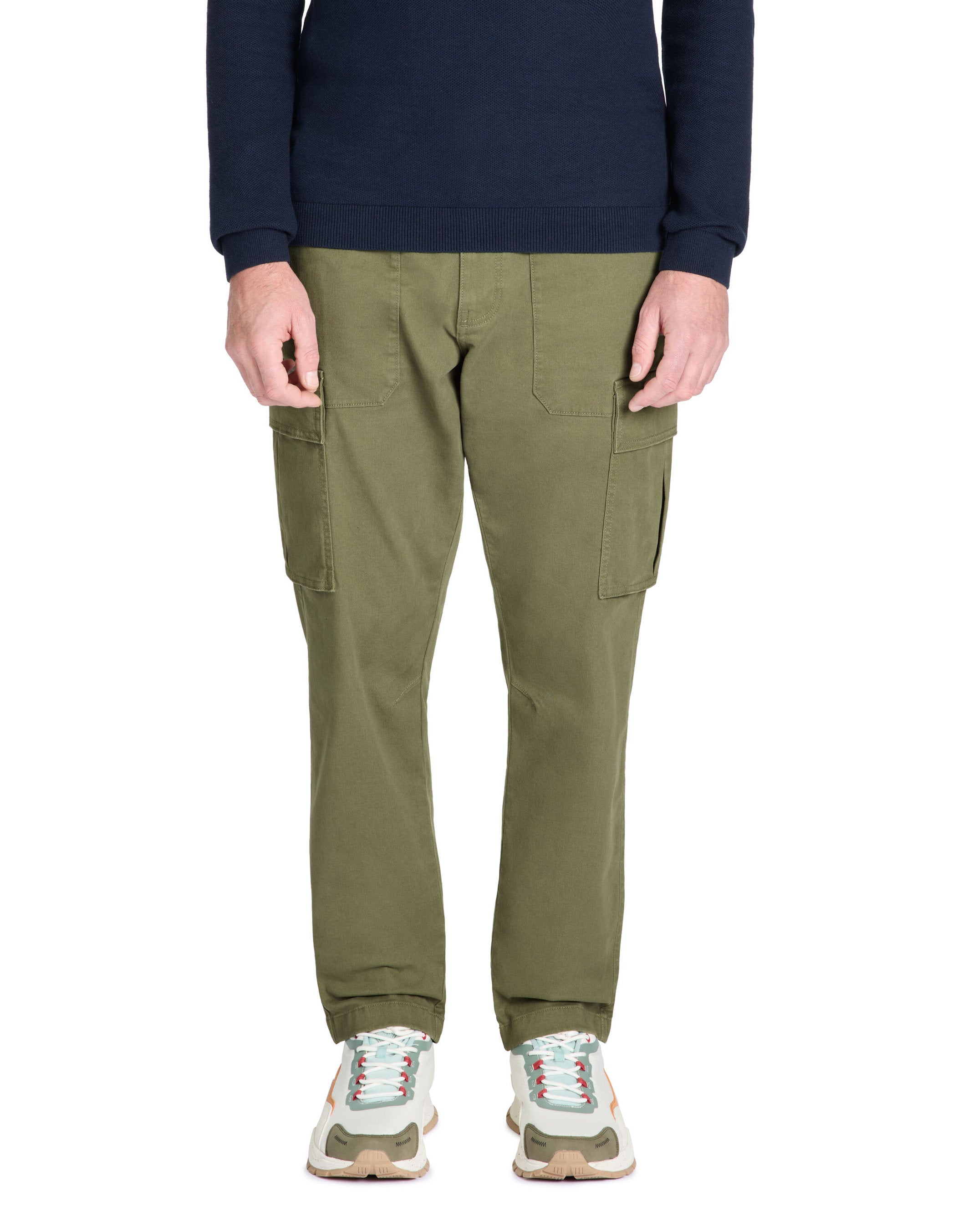 Celio_Stretch Cotton Straight Bottom Cargo Pants - Brown_LOPIERRE_OLIVE_02