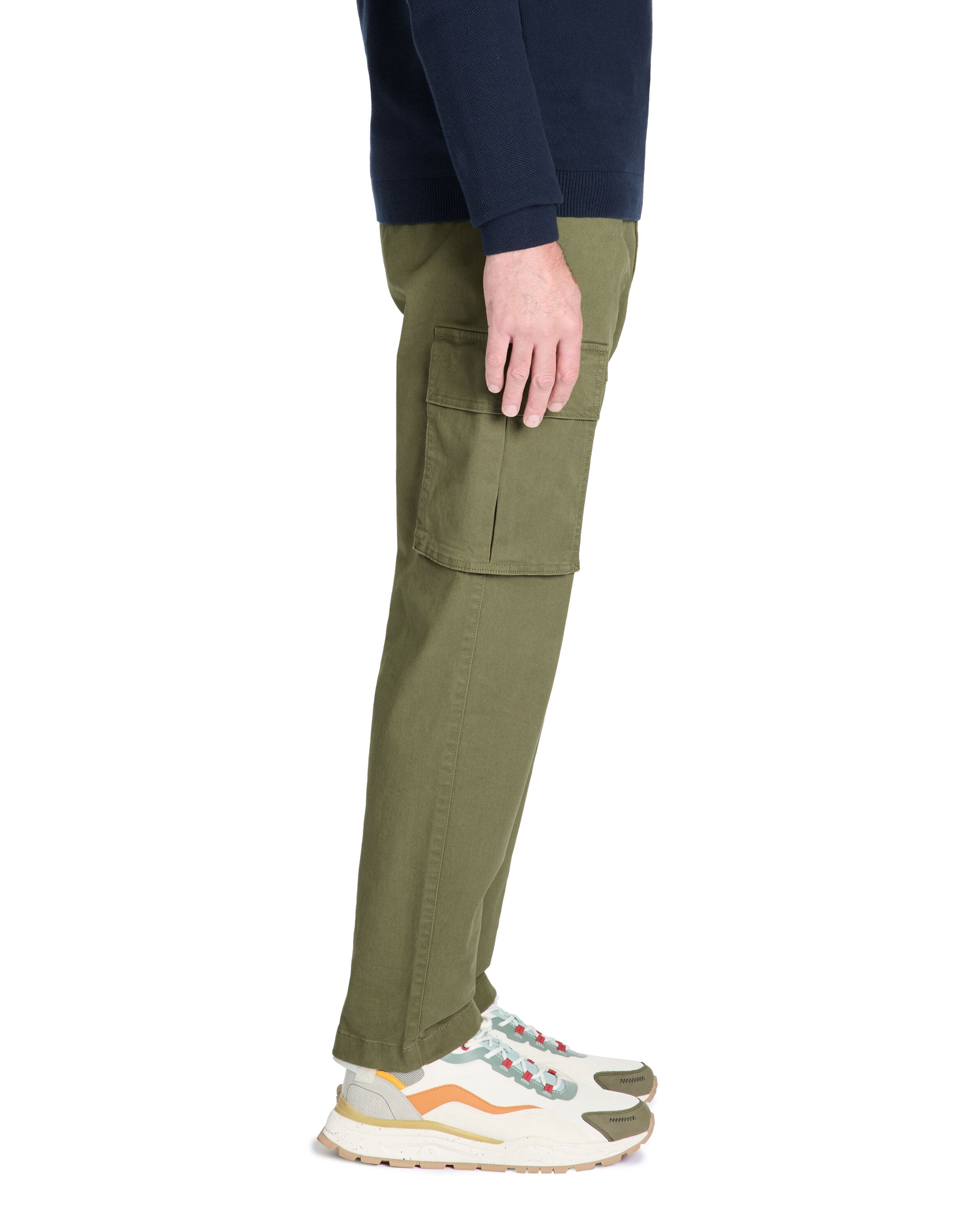 Celio_Stretch Cotton Straight Bottom Cargo Pants - Brown_LOPIERRE_OLIVE_05