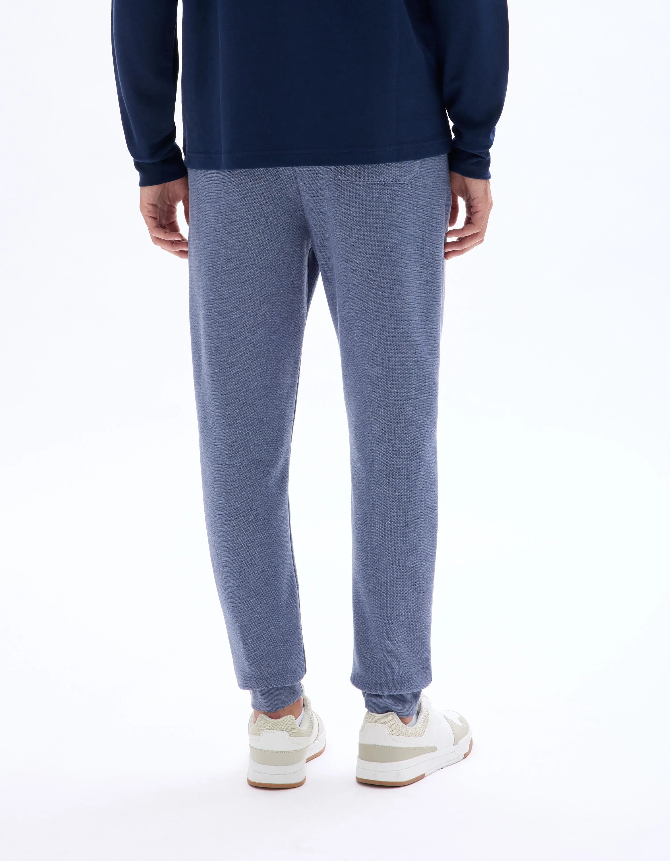 Celio_Heather Grey Blue_Regular-Fit Pique Knit Jogging Pants_LOPIQUET_HEATHER GREY BLUE_02