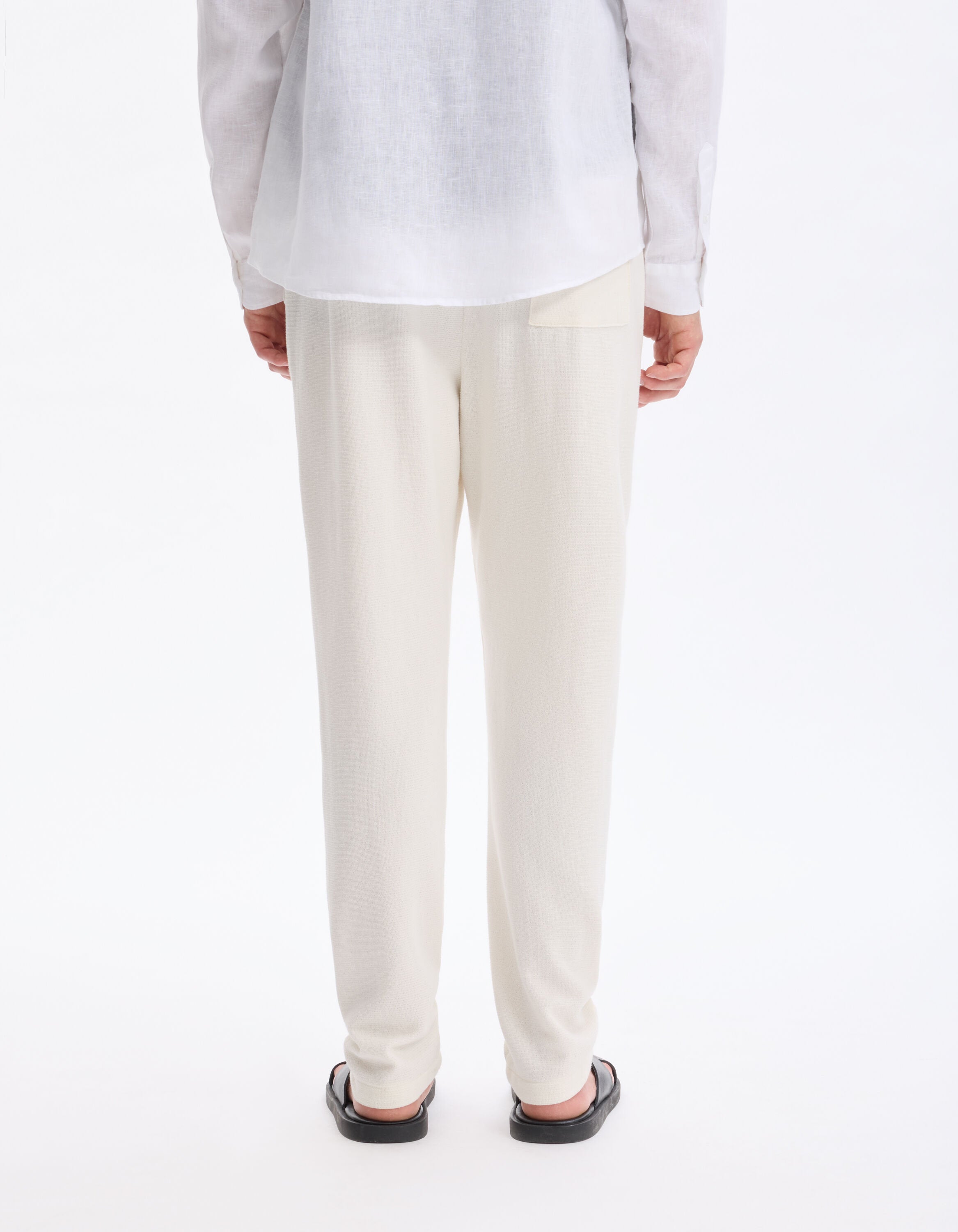 Celio_Beige Loose Pants Cotton Blend_LOPLEIN_ECRU_03
