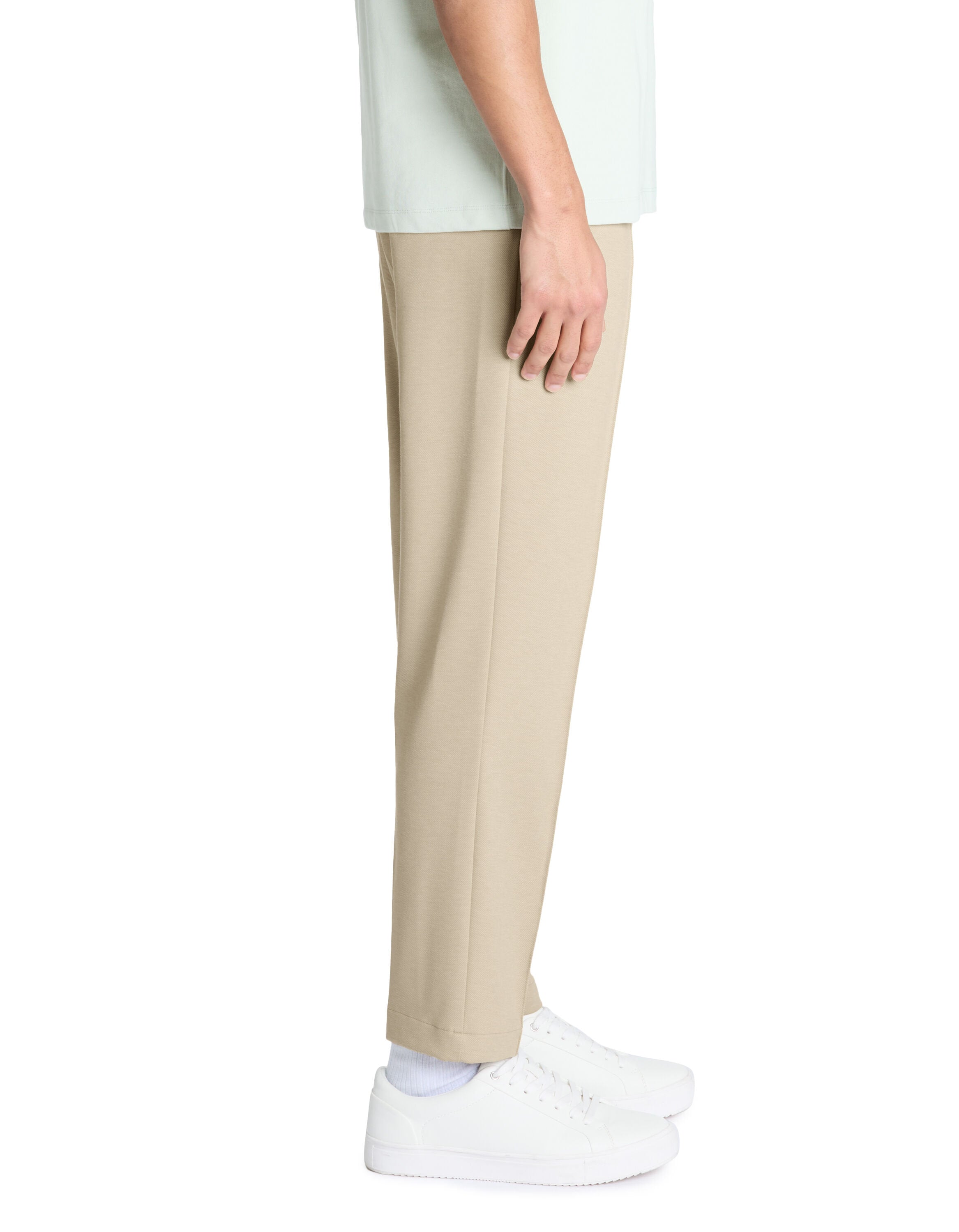 Celio_Beige Straight Stretch Trousers_LOPLI_BEIGE_03
