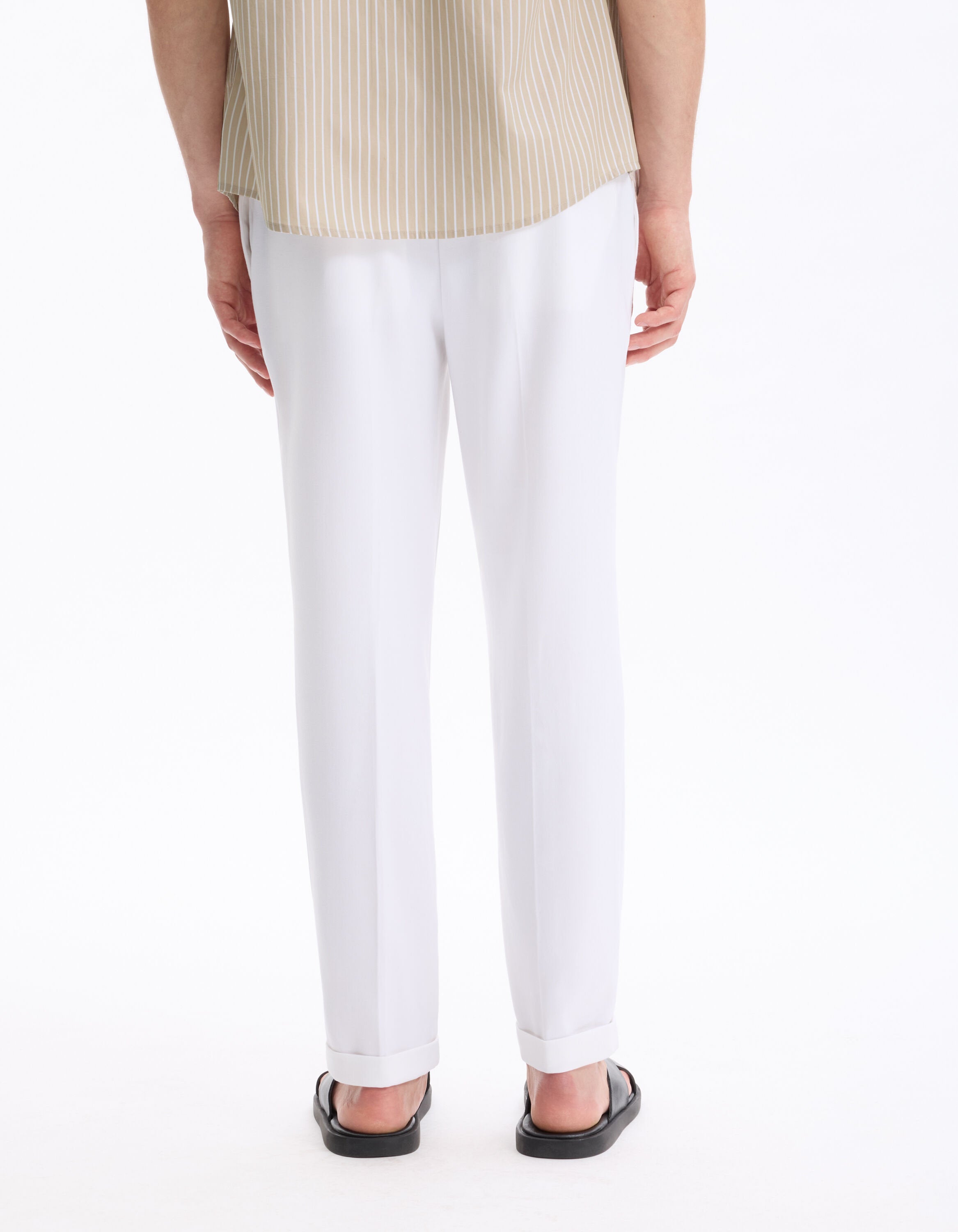 Celio_White Straight Stretch Trousers_LORA_OPTICAL WHITE_03